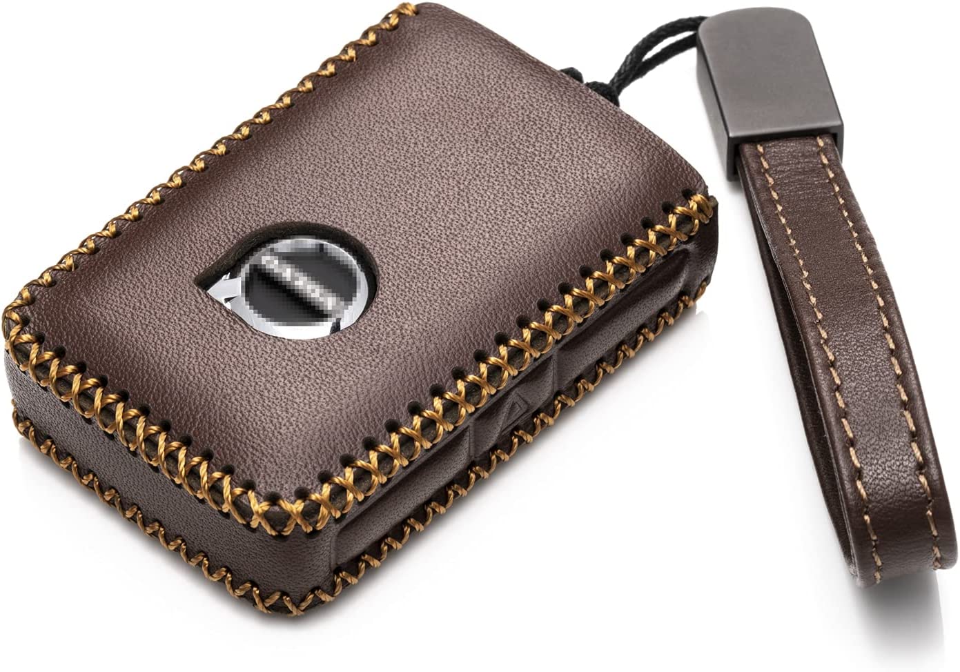 Genuine Leather Smart Key Fob Case Compatible with Volvo XC40, XC60, XC90, S90, S60, V60, V90 2019-2022 - Delicate Leather