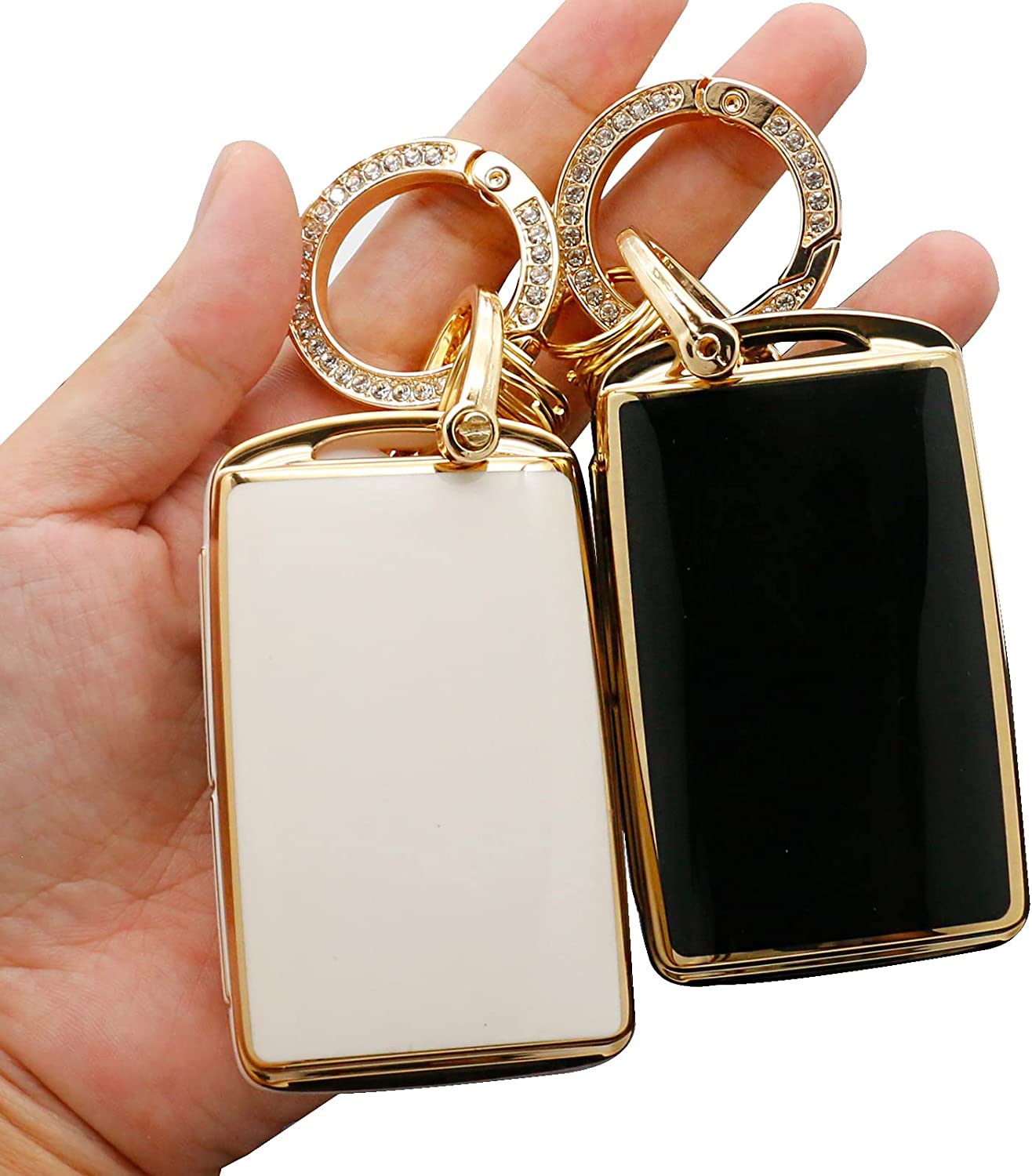 Mazda Key Fob Cover with Keychain, Premium Soft TPU Full Coverage Protective Key Fob Case,for 2019-2021 Mazda 3, Mazda 3 Hatchback, 2020-2021 Mazda CX-5, CX-30, CX-12 Key fob Cover Black White - Delicate Leather