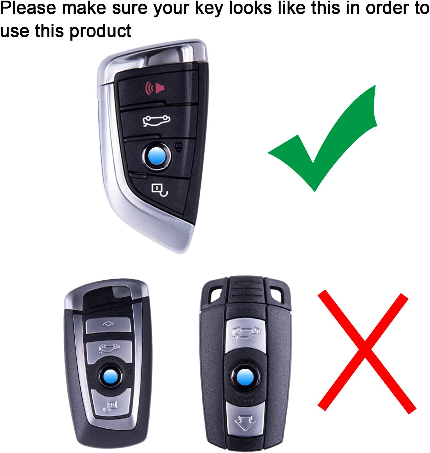 Compatible with X1 X5 X6 5 Series 7 Series Key Fob Holder - Delicate Leather