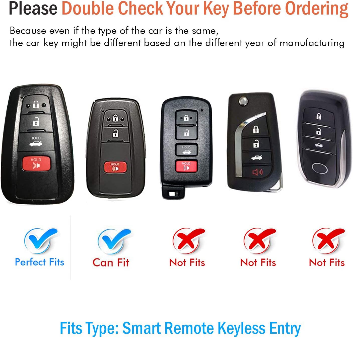 Toyota Key Fob Cover with Keychain,Special Soft TPU Key Case Protector Compatible with 2018-2022 RAV4 Camry Avalon Corolla Highlander C-HR Prius - Delicate Leather