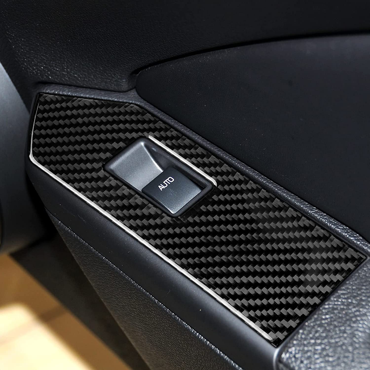 Car Window Lift Switch Sticker Decal Carbon Fiber Interior Trim Cover for GT 2005 2006 2007 2008 2009 S197 Accessories - Delicate Leather