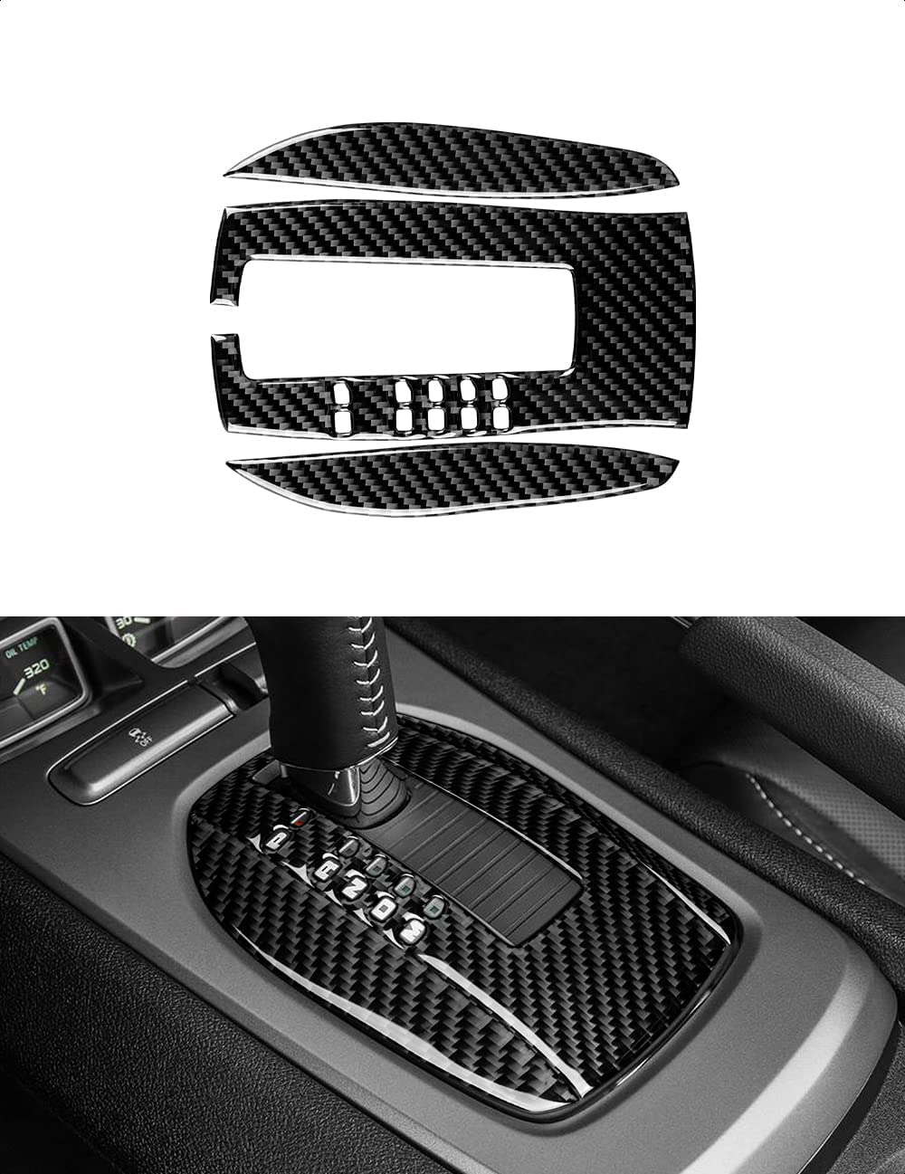 Car Gear Shift Box Panel Sticker Decal Carbon Fiber Interior Trim Cover Compatible with Camaro 2010 2011 2012 2013 2014 2015 Car Accessories - Delicate Leather