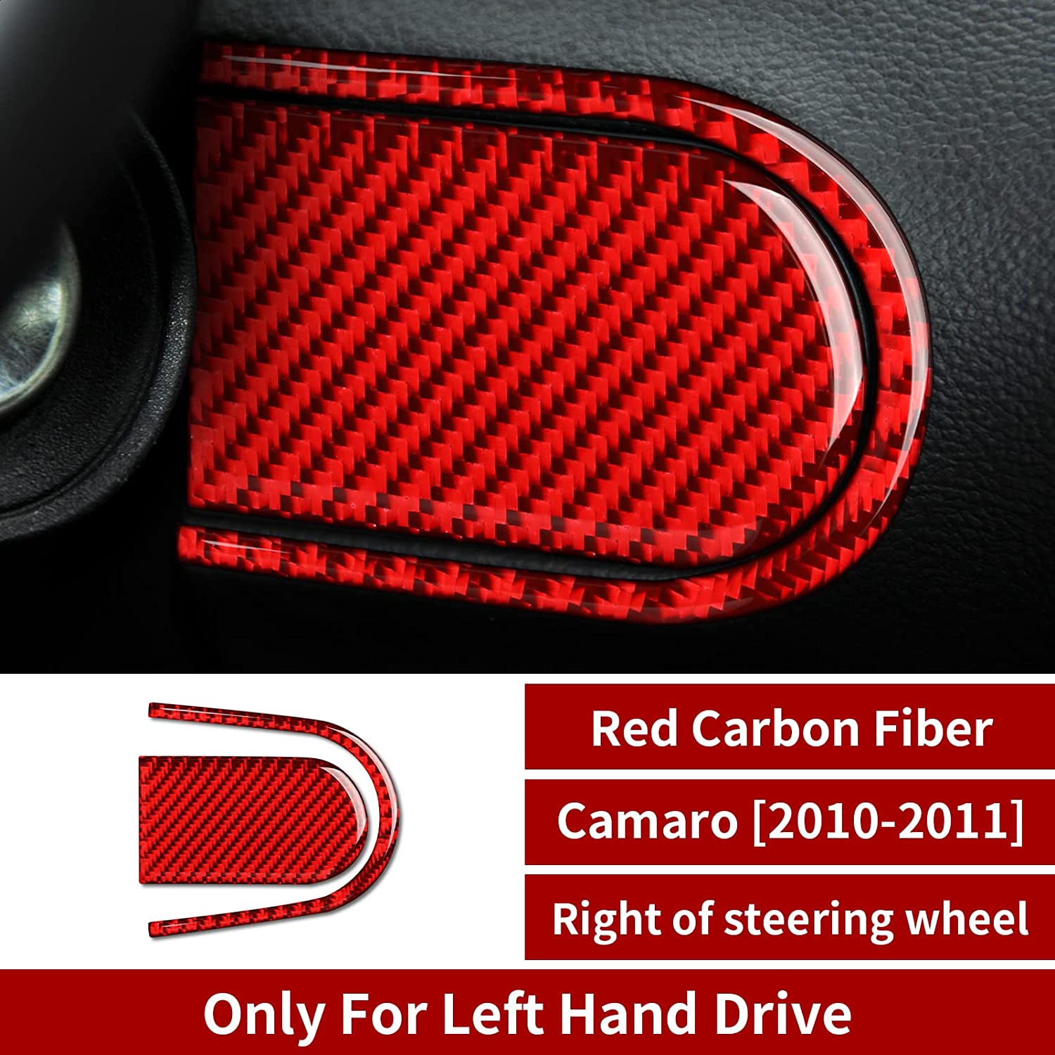 Car Right of Steering Wheel Sticker Decal Carbon Fiber Interior Trim Cover for Chevrolet Camaro 2010 2011 Car Decoration Accessories - Delicate Leather