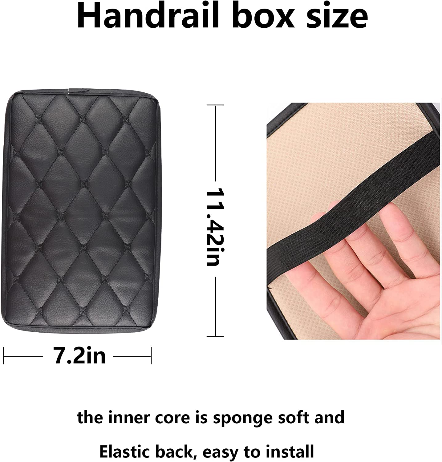 Center Console Cover, Soft Comfortable PU Leather Car Armrest Cushion, Waterproof and Anti-scratch Armrest Seat Box Cover Profector, Car Interior Accessories Universal For SUV/Truck/Vehicle - Delicate Leather