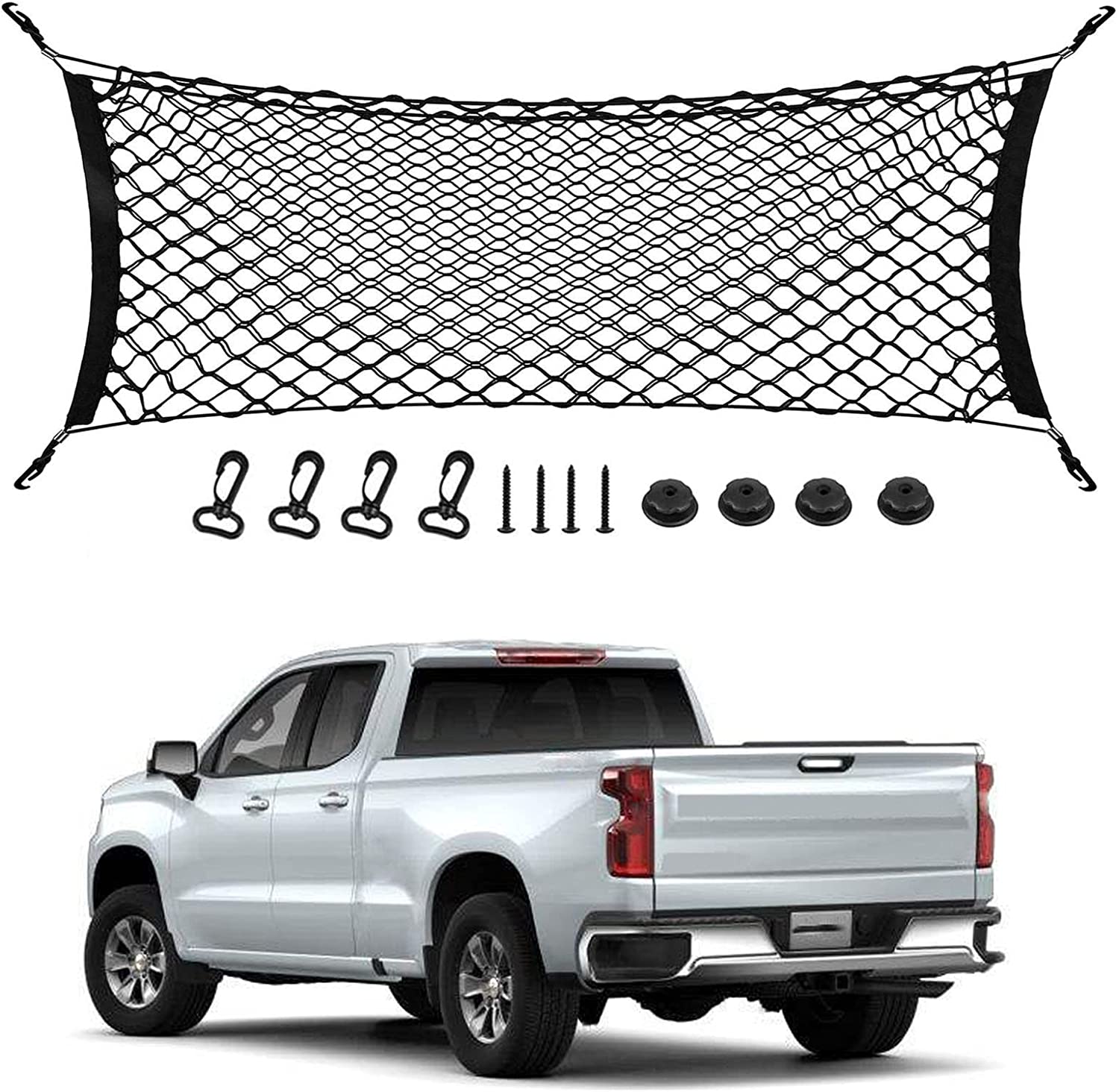 2 PCS Small Cargo Nets Camper Storage Pocket Mesh Net Elastic Stretchable Trunk Cargo Netting Compatible with SUV Cars RV Campers Boats Automotive