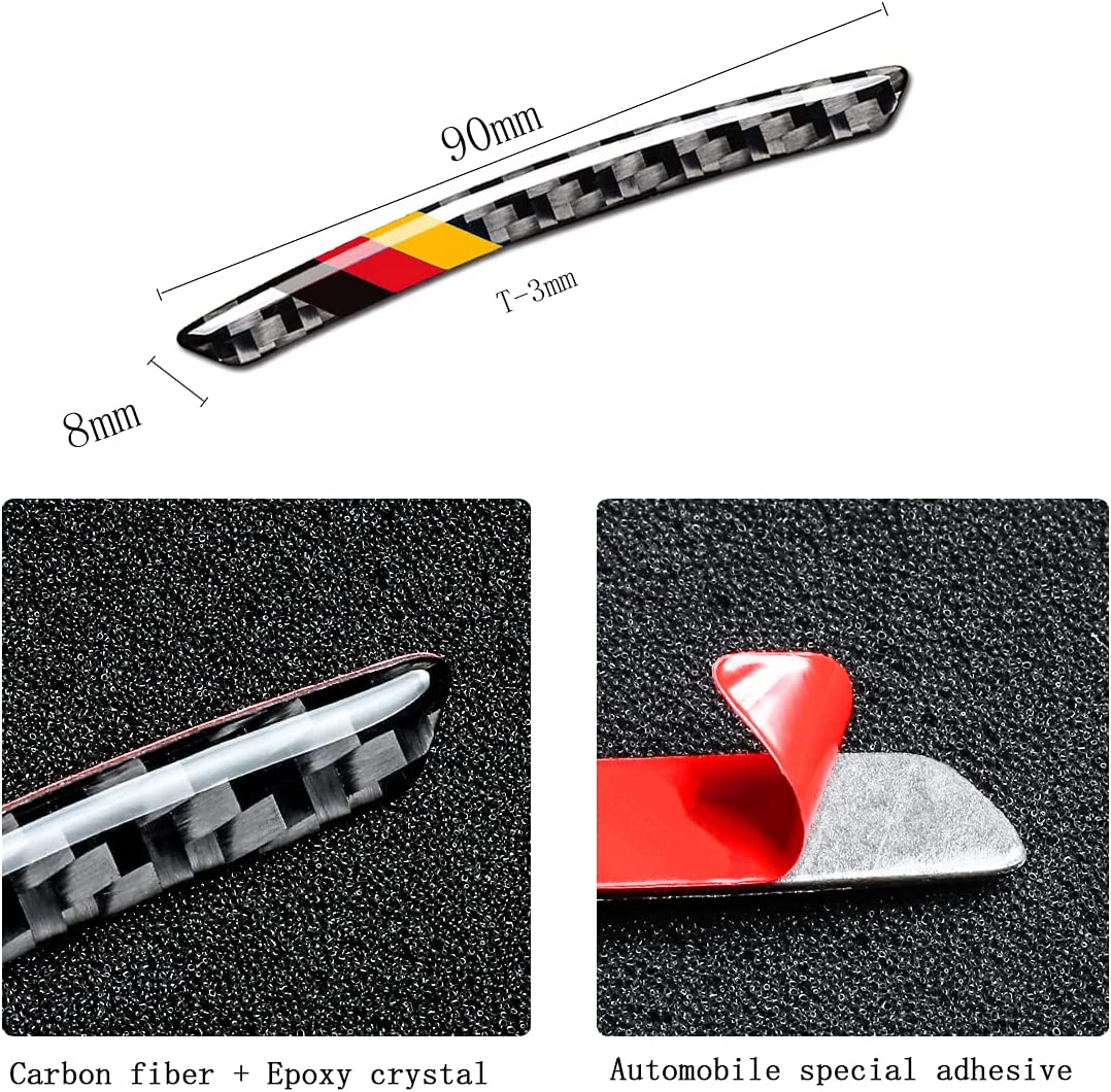 4PCS Universal Wheel Sticker, 3D Tricolor Flag Emblem Badge for All Models, Universal Carbon Fiber Wheel Protection, Germany Flag Emblem Accessories - Delicate Leather