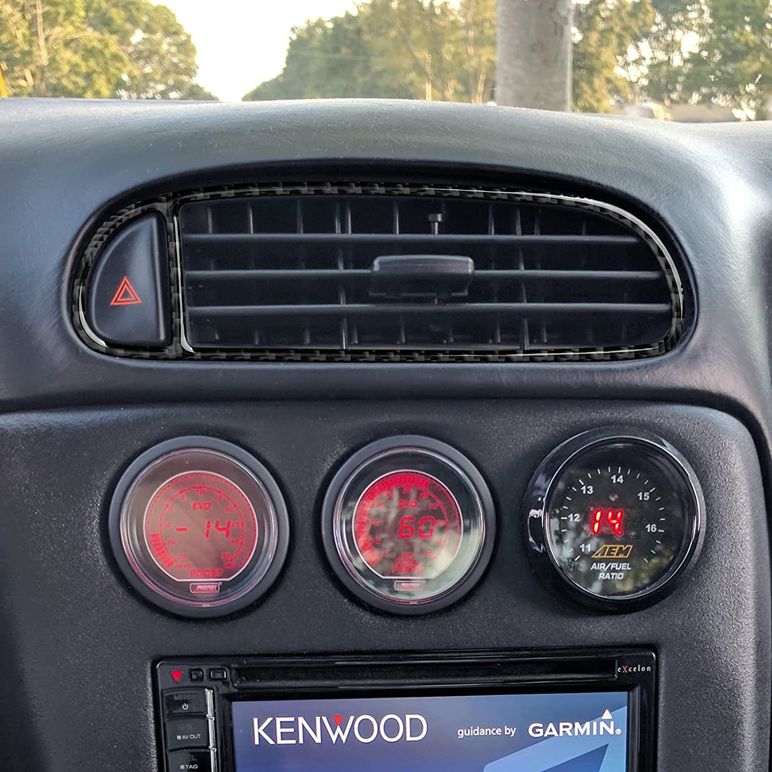 Carbon Fiber Car Central Air Outlet Sticker Decal Interior Trim Cover for C5 1998 1999 2000 2001 2002 2003 2004 Accessories - Delicate Leather