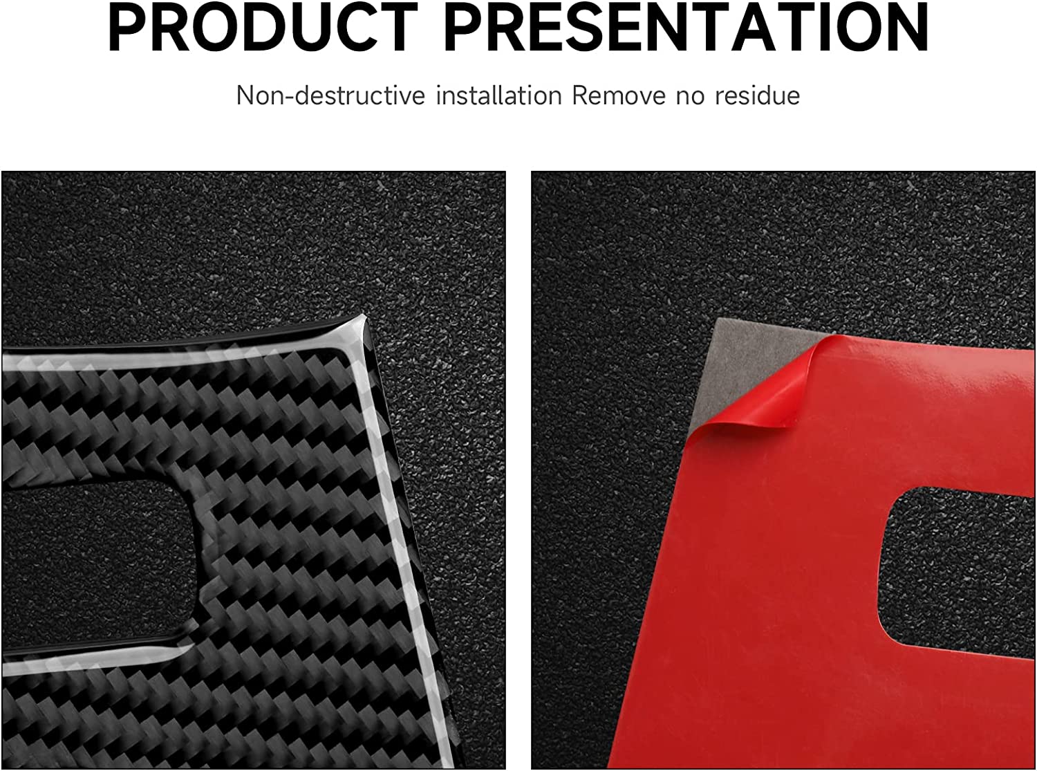 Car Co-Pilot Storage Box Switch Sticker Decal Carbon Fiber Interior Trim Cover Compatible with C6 2005 2006 2007 Car Accessories - Delicate Leather