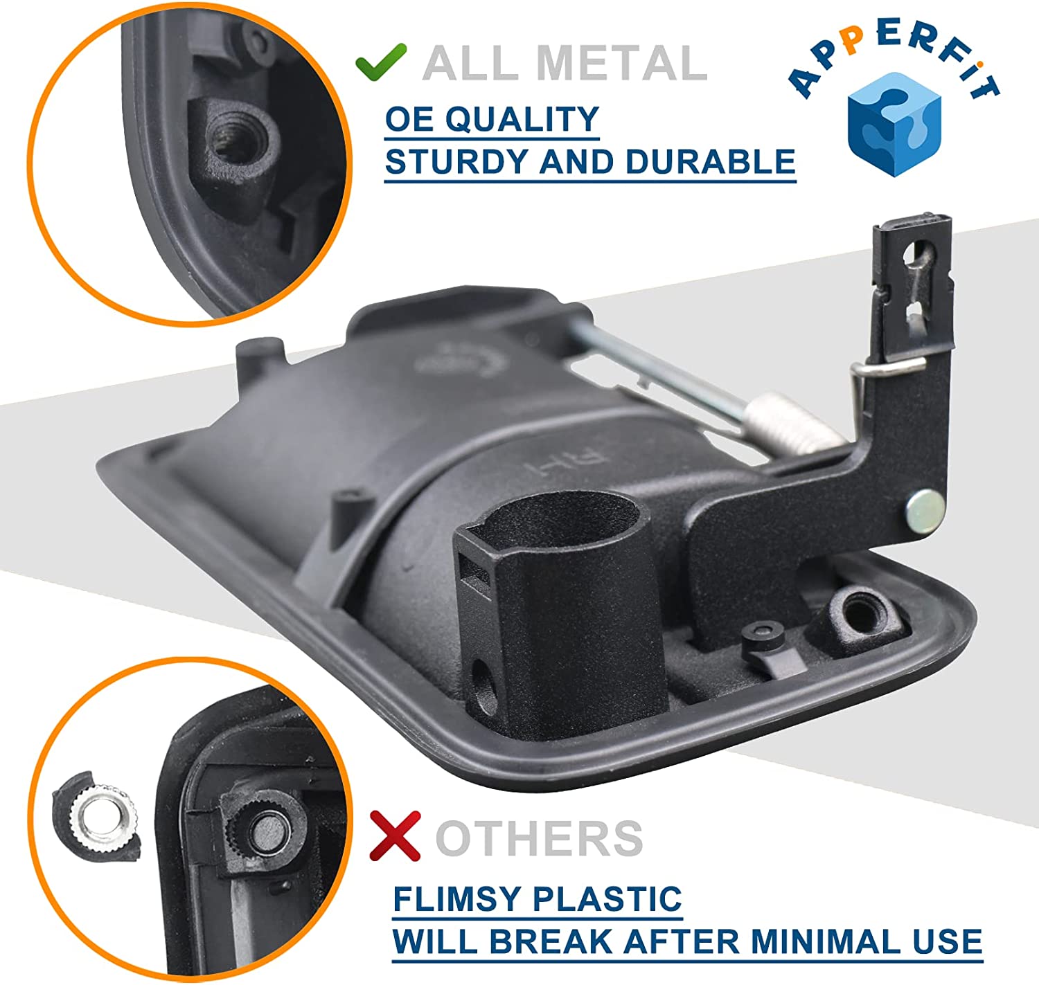 Exterior Door Handle Front Right Passenger Side Compatible with 1995-2000 Tahoe Suburban C1500 C2500 C3500 K1500 K2500 K3500 Yukon Replaces 15742230 - Delicate Leather