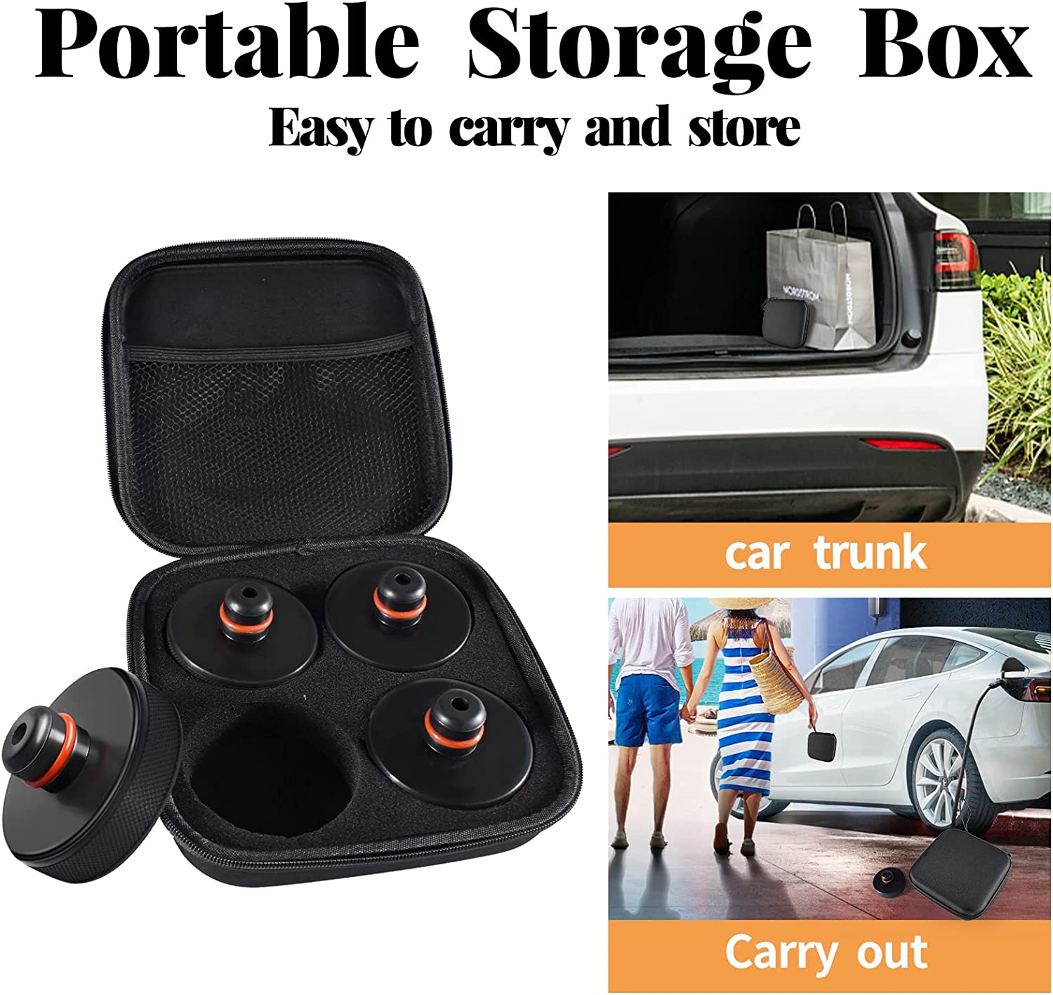 4 Pucks with a Storage Case, Accessories for Vehicles - Delicate Leather
