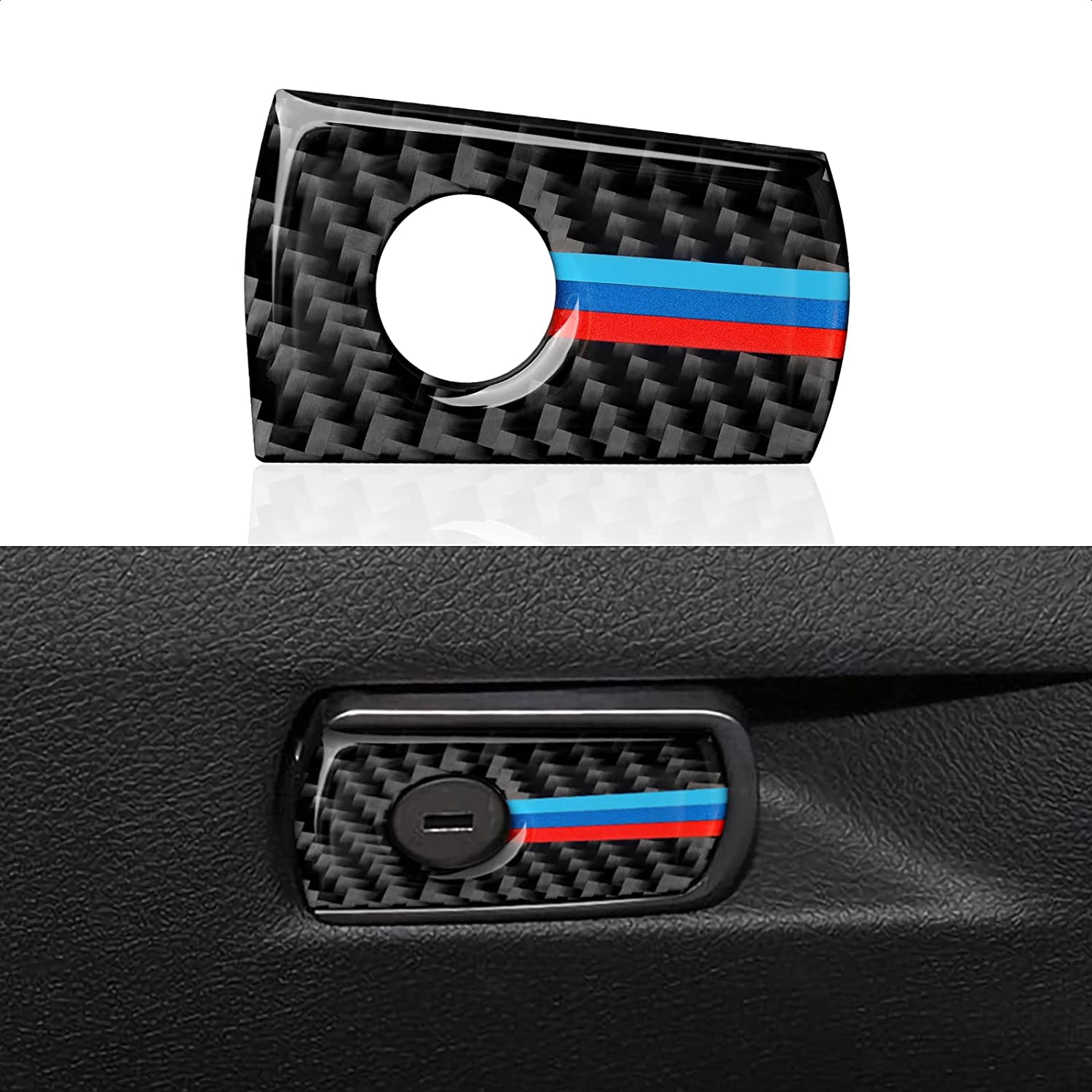 Car Glove Box Decal Storage Box Sticker Carbon Fiber Trim Compatible with F30 F31 F34 3GT F32 F33 F36 3 4 Series Accessories - Delicate Leather