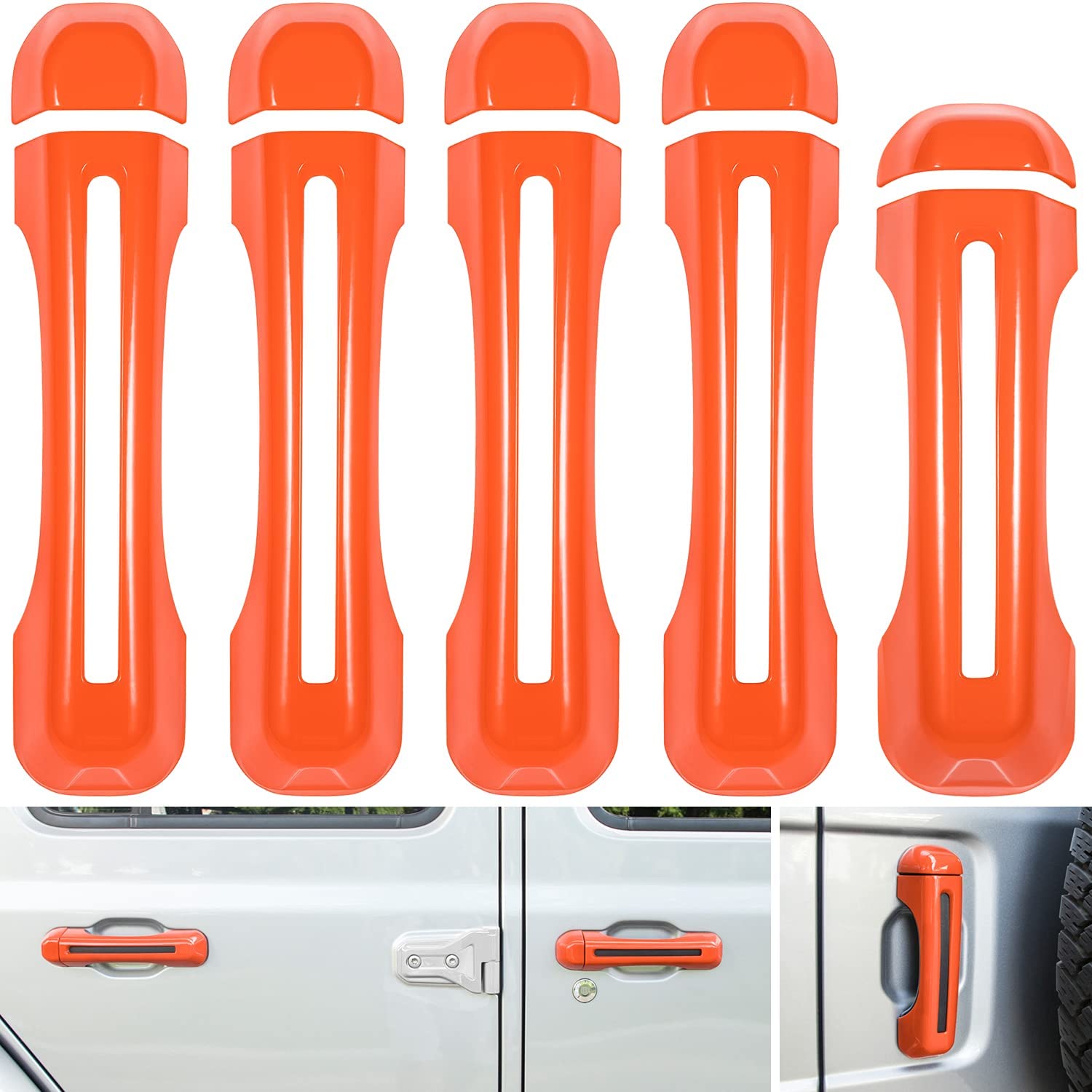 Door Handle Inserts Cover Trim+Tailgate Handle Cover for 2018-2022 Jeep Wrangler JL JLU Sports Sahara Freedom Rubicon Unlimited Gladiator JT 2-Door & 4-Door Exterior Accessories - Delicate Leather