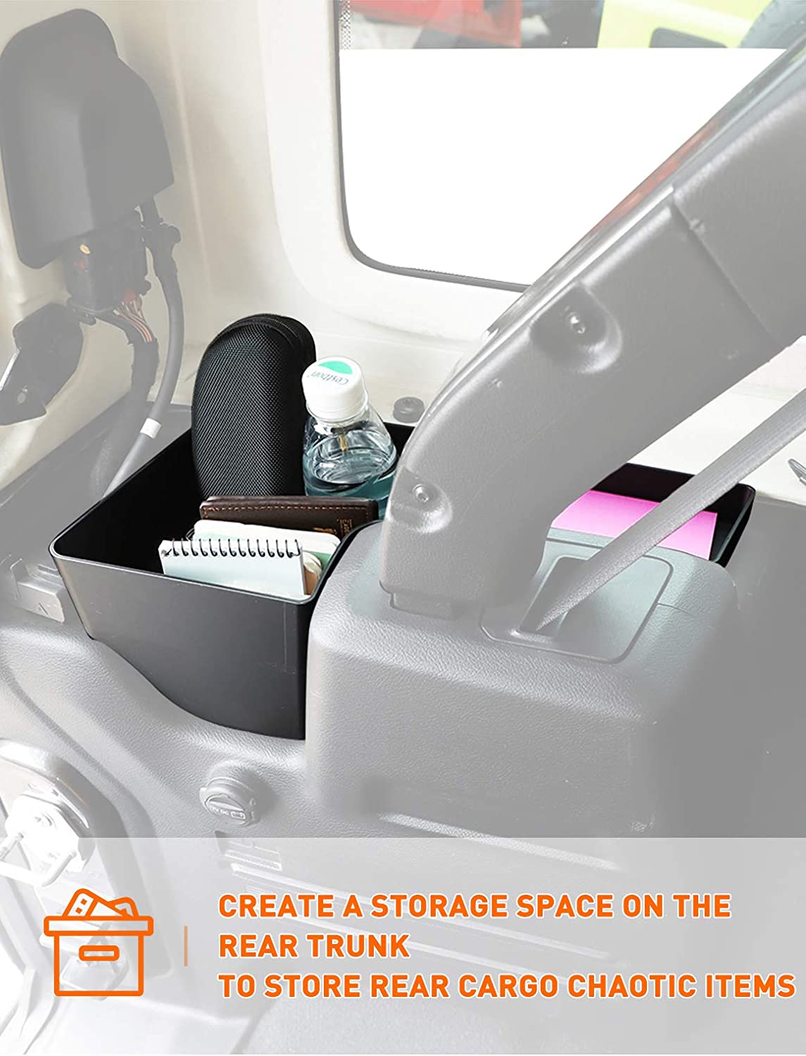 RBR Wheel Well Storage Bin Rear Trunk Organizer for 2018-2023 Wrangler JL JLU 2/4 Door, Interior Accessories - Delicate Leather