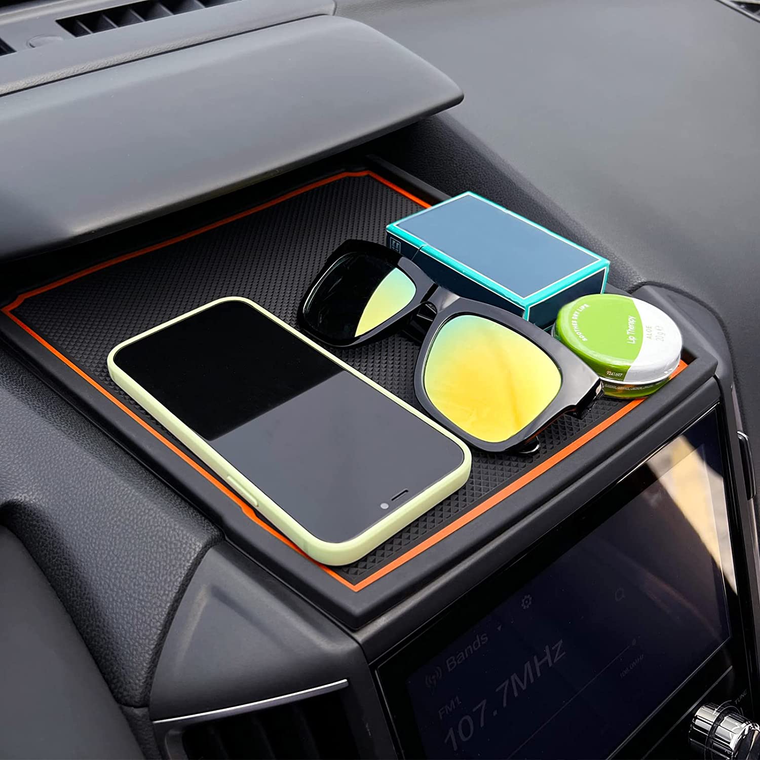 Dashboard Mats Compatible with Subaru Crosstrek/Impreza 2018-2022 2023 and Subaru Forester 2019-2022 Accessories Center Console Liner Mats Inserts Rubber mats - Delicate Leather