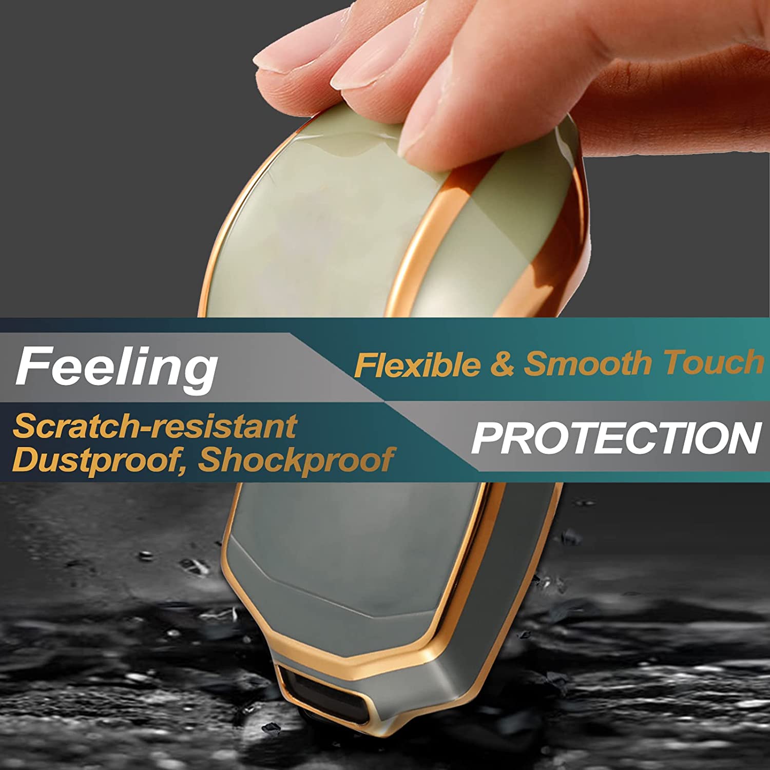 Key Fob Cover Compatible with Colorado Silverado Silverado Suburban Tahoe Canyon Sierra 1500 2500 TPU Remote Keyless Key Fob Case Protection Shell Accessories - Delicate Leather