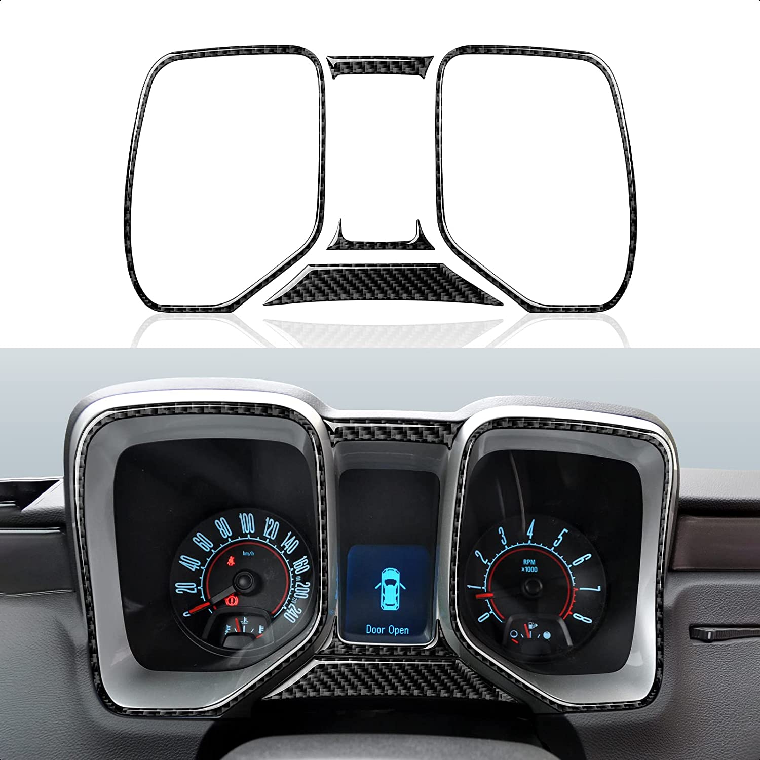 Car Speedometer Frame Sticker Carbon Fiber Interior Trim Cover Decal for Camaro 2010 2011 2012 2013 2014 2015 Accessories - Delicate Leather