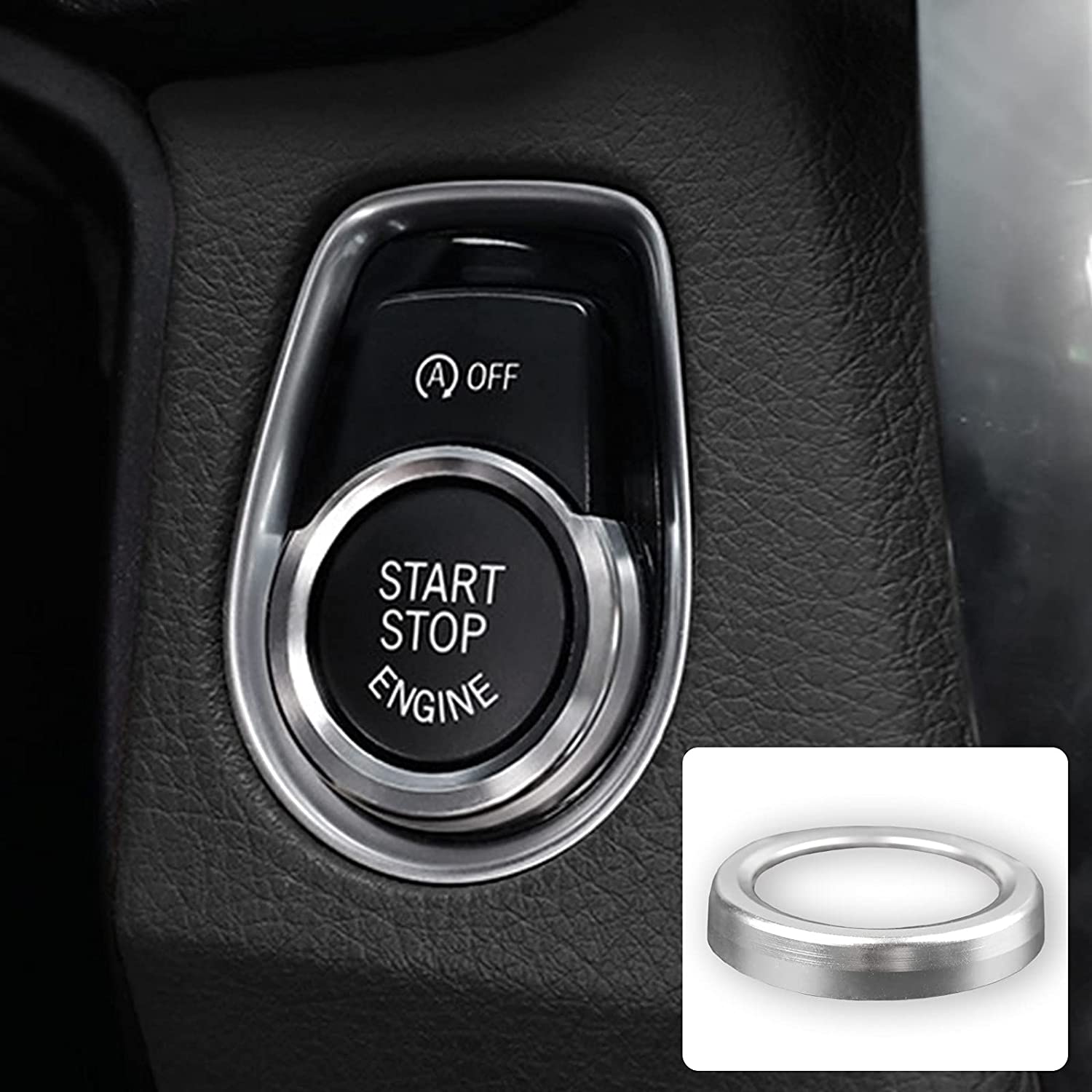 Car Engine Start Stop Button Sticker Decal Compatible with F20 F22 F30 F31 F34 F32 F33 F36 F48 2 3 4 Series X1 Accessories - Delicate Leather