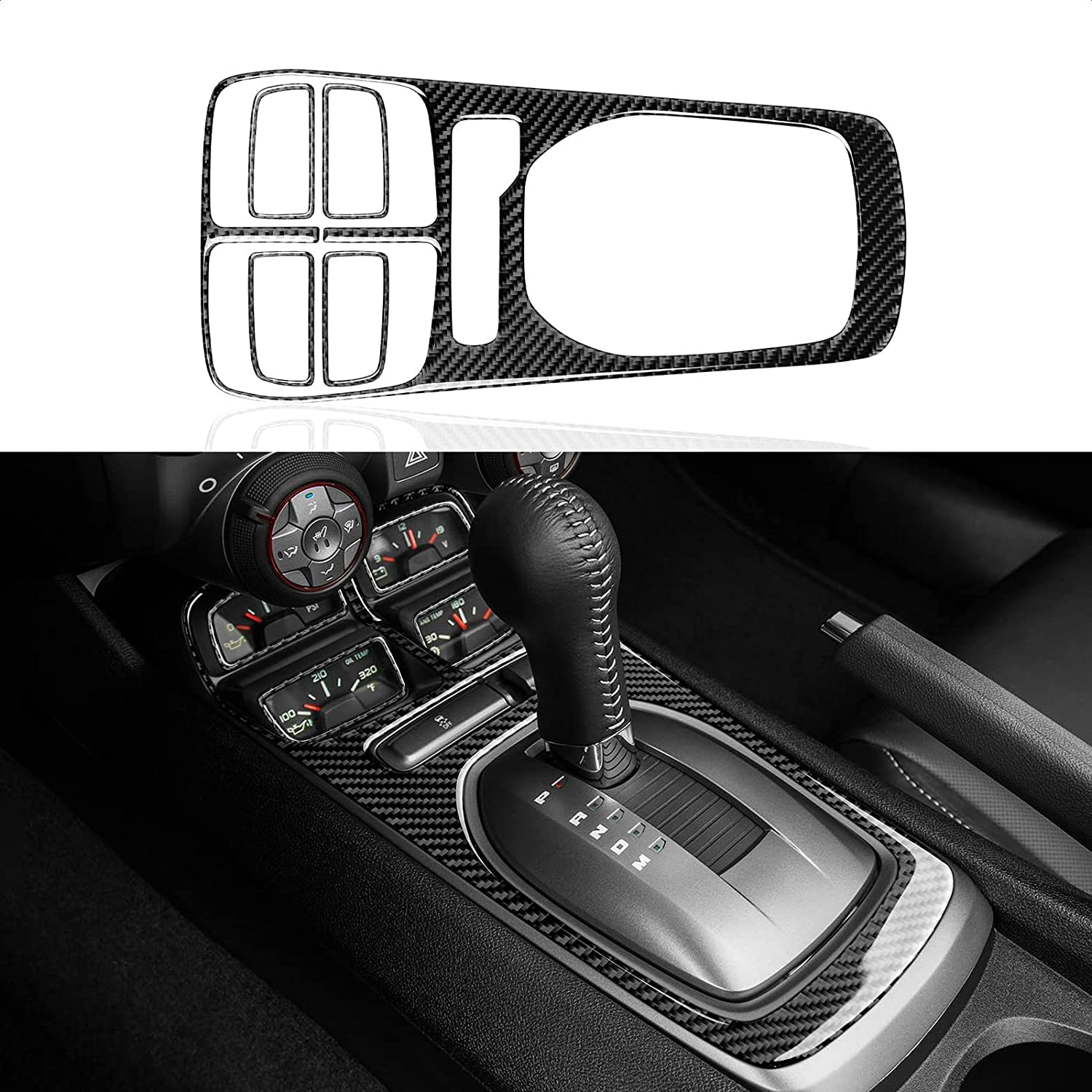 Car Center Console Gear Shift Panel Sticker Decal Carbon Fiber Interior Trim Cover - Delicate Leather
