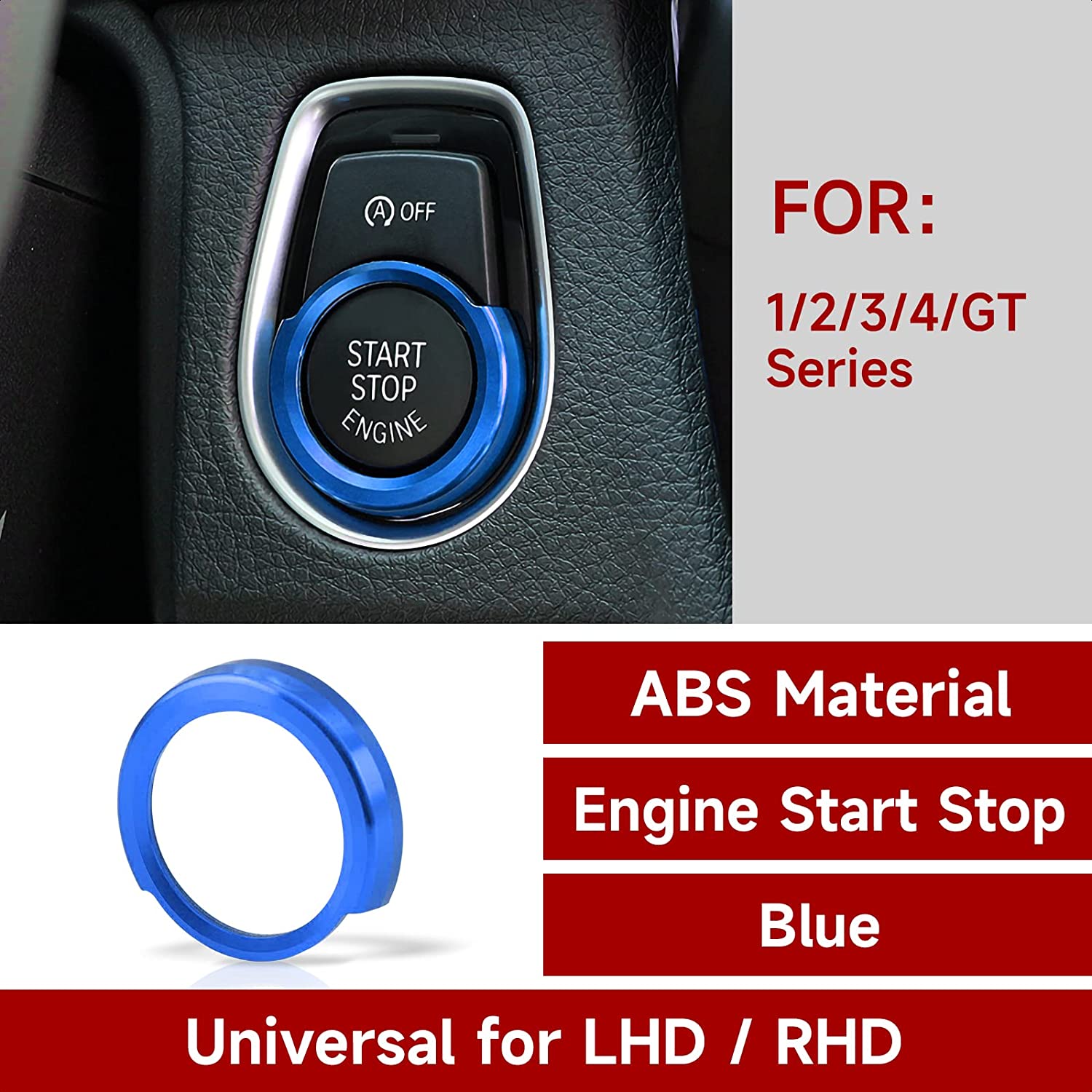 Car Engine Start Stop Button Sticker Decal Compatible with F20 F22 F30 F31 F34 F32 F33 F36 F48 2 3 4 Series X1 Accessories - Delicate Leather