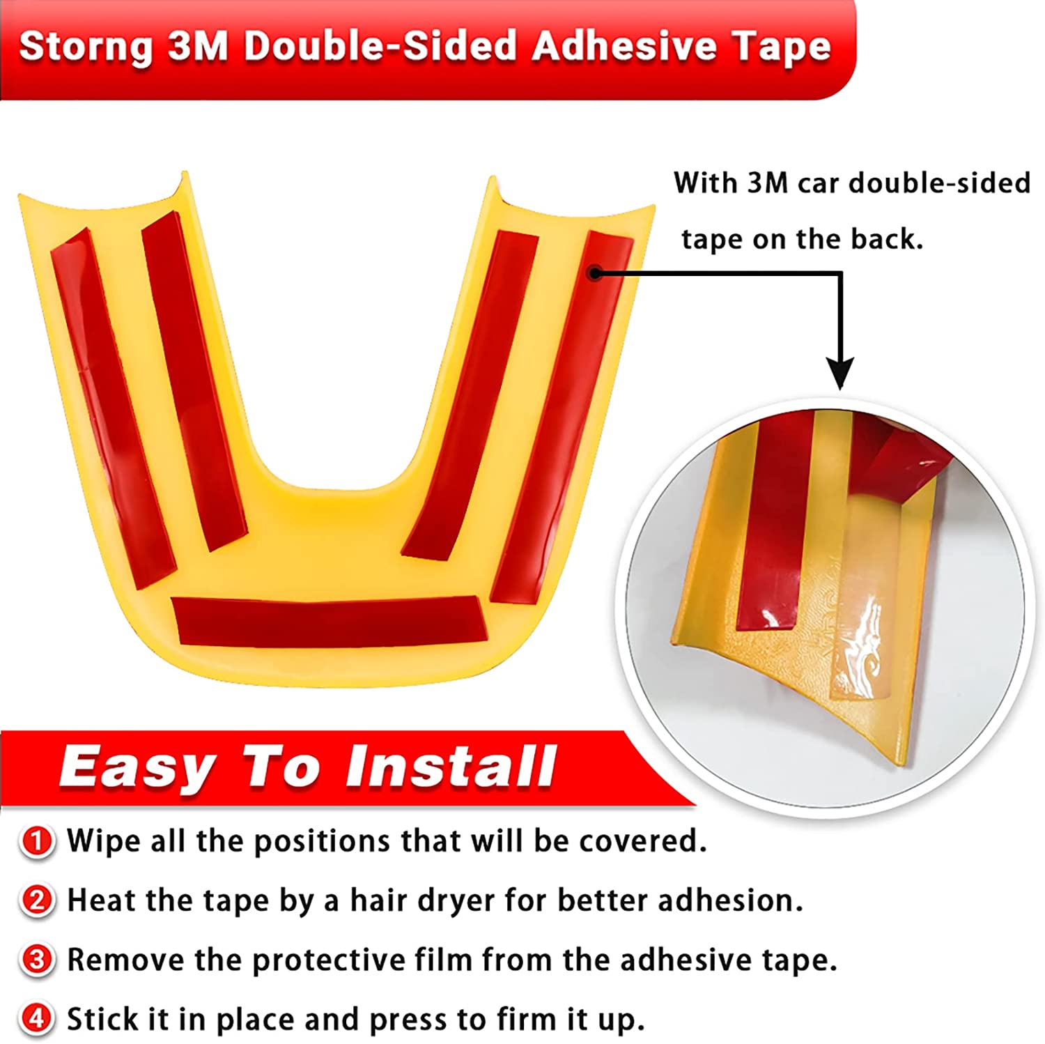 Steering Wheel Cover Trim for 2014-2019 Durango, 2015-2020 Charger Challenger, Grand Cherokee SRT8, ABS 4 Pcs - Delicate Leather