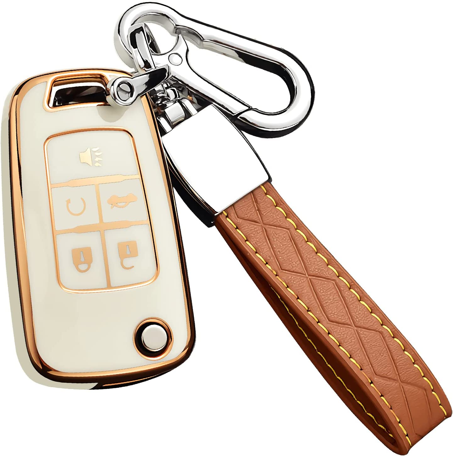 Key Fob Cover, Premium TPU Full Protection Key Fob Case for Equinox Camaro Cruze Malibu Sonic Buick Terrain