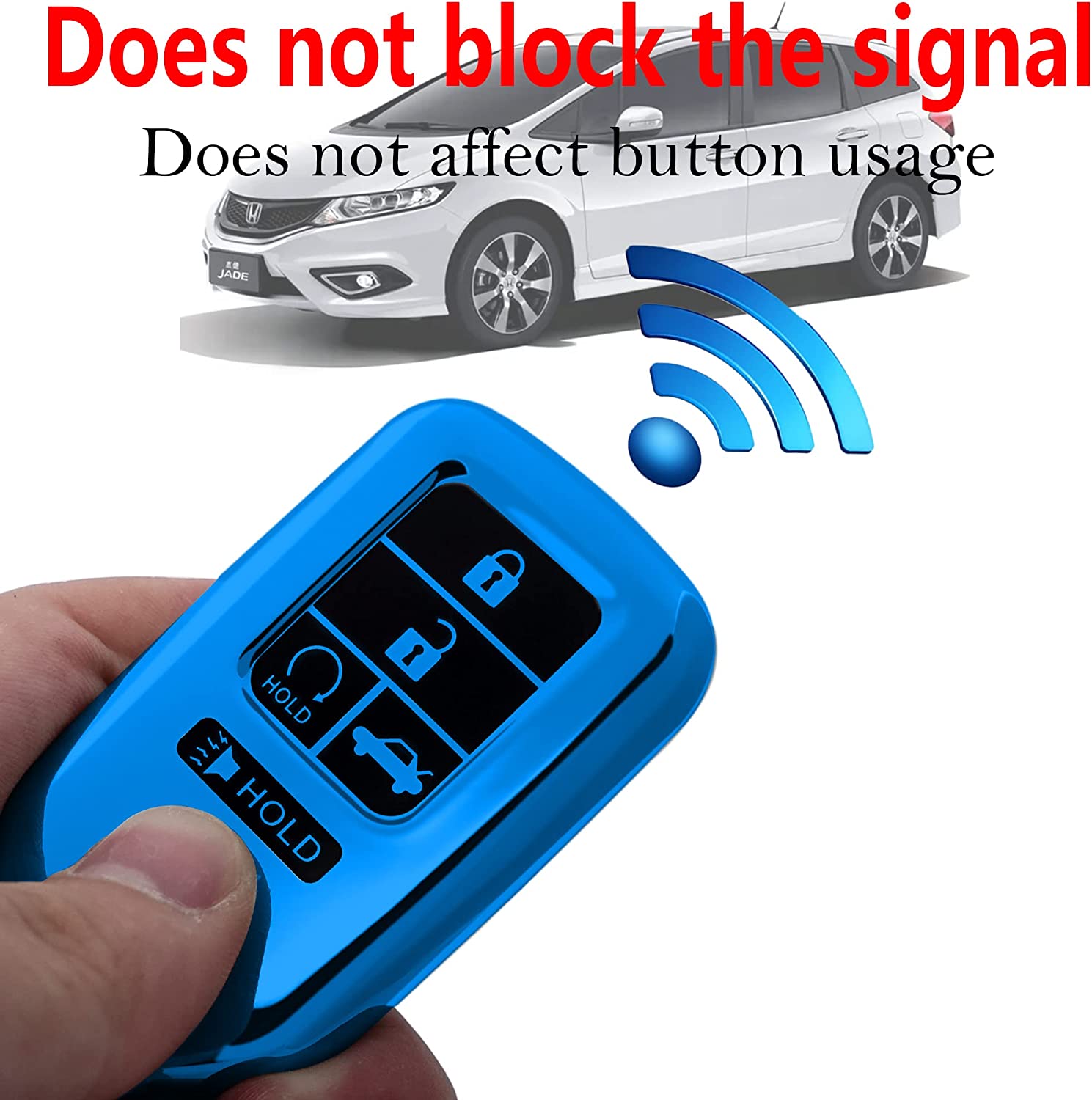Honda key fob cover case,with keychain,Soft TPU protect car Key Shell,fit Civic Accord Pilot CR-V Insight,ect remote smart key - Delicate Leather