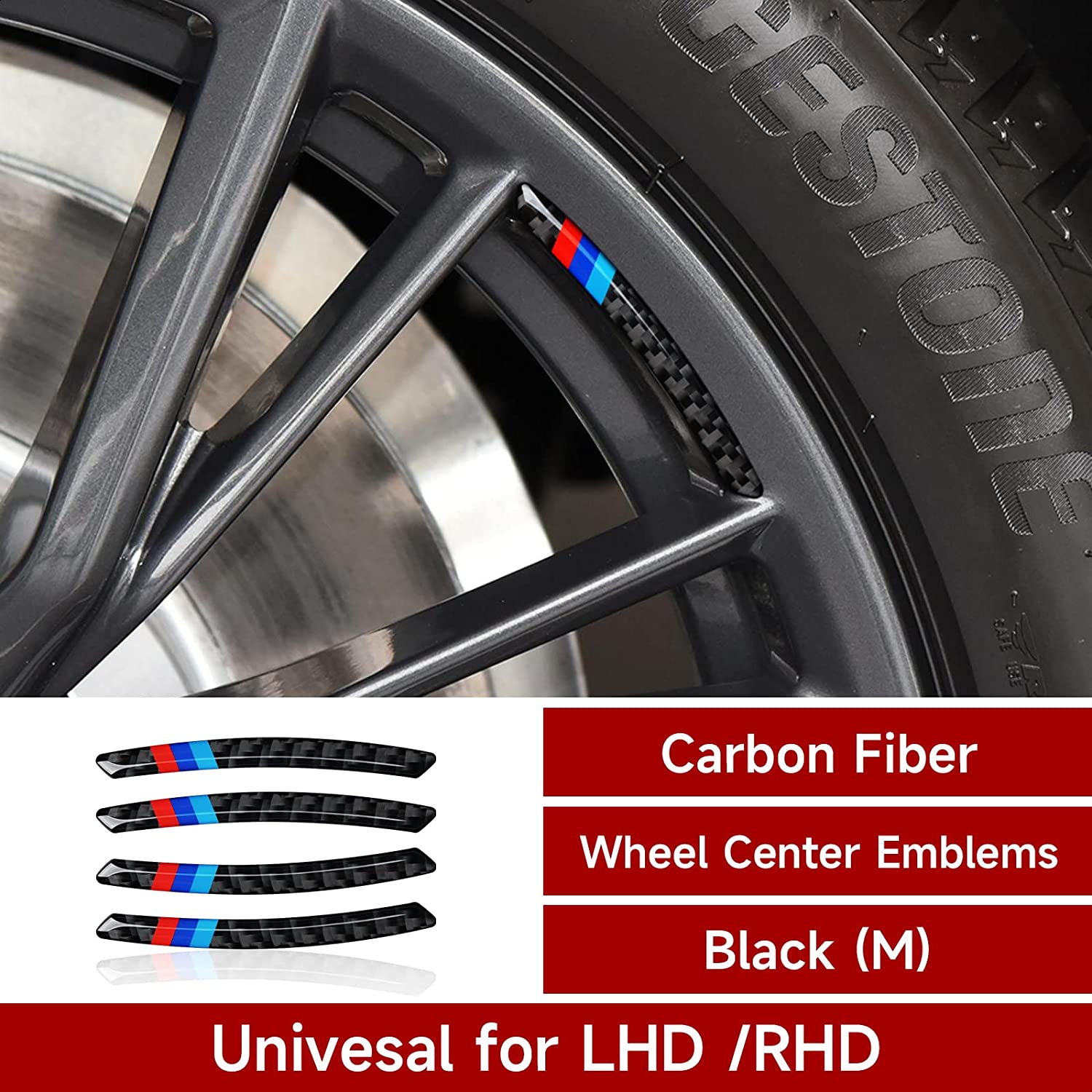 4PCS Universal Car Wheel Center Emblems Sticker Cover Carbon Fiber Wheel Protection Decal Trim Wheel Decoration fit for Series X1 X2 X3 X4 X5 X6 Accessories - Delicate Leather