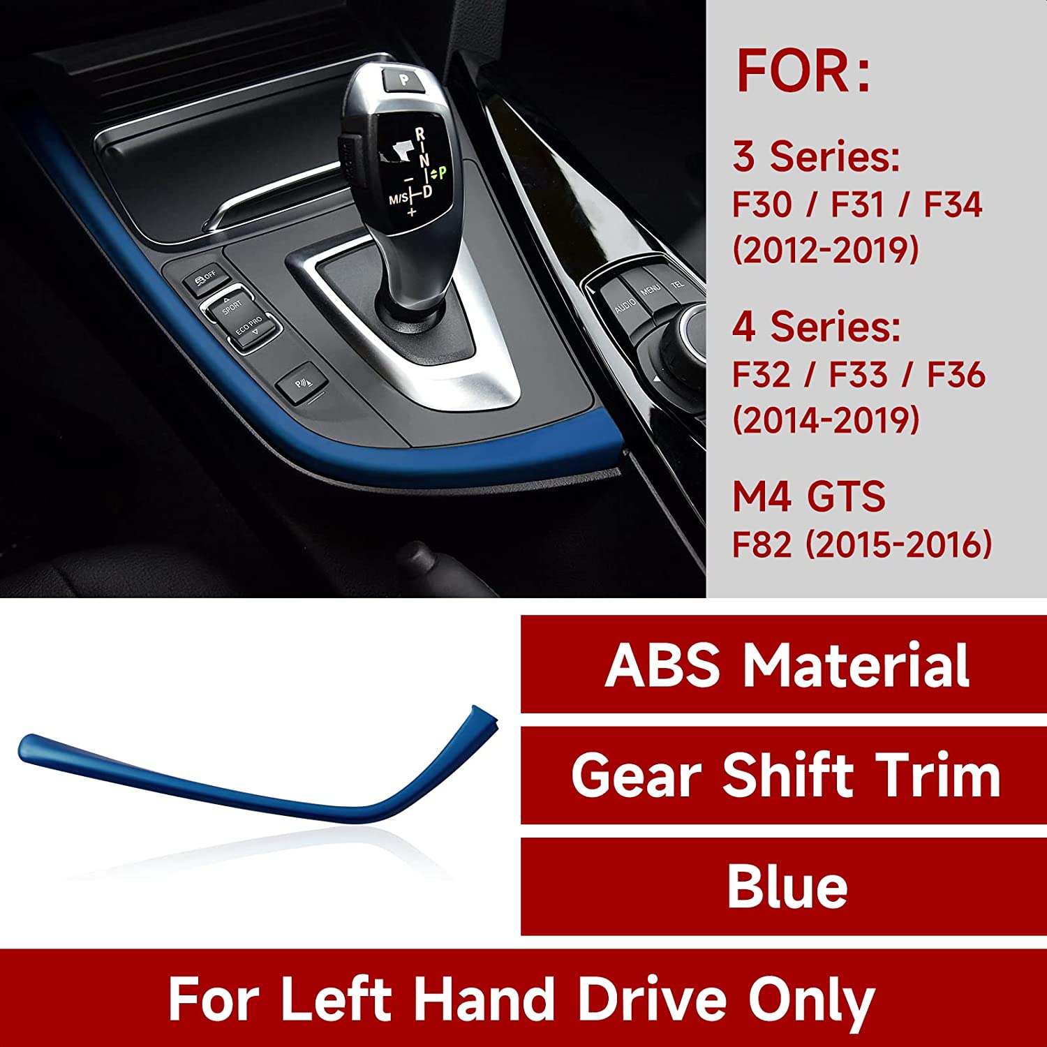 Car Gear Shift Cover Panel Sticker Decal ABS Trim fit for F30 F31 F34 3GT F32 F33 F36 3 4 Series Car Accessories - Delicate Leather