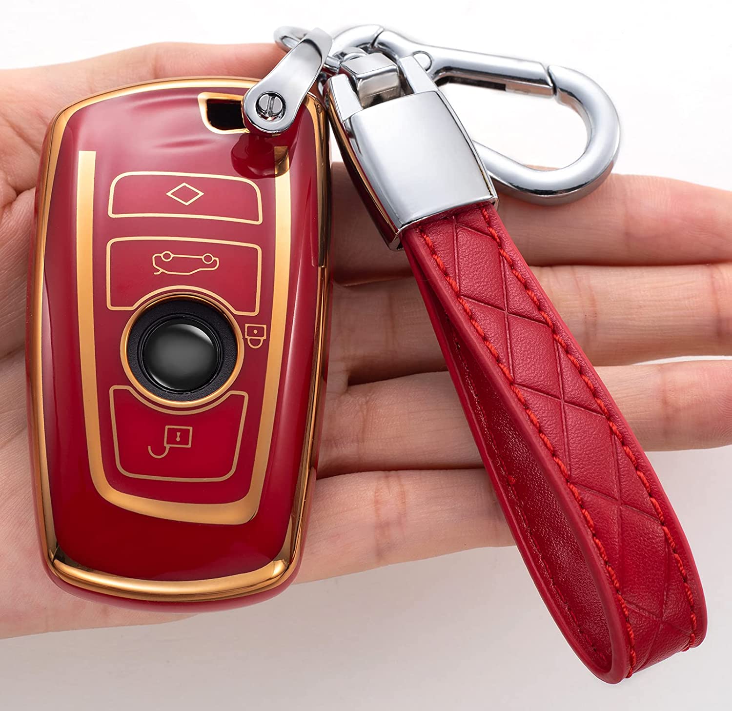 Key Fob Cover for Key Fob Case for 1 3 4 5 6 7 Series X3 X4 M5 M6 GT3 GT5 Remote Control Key Premium Soft TPU Anti-dust Full Protection