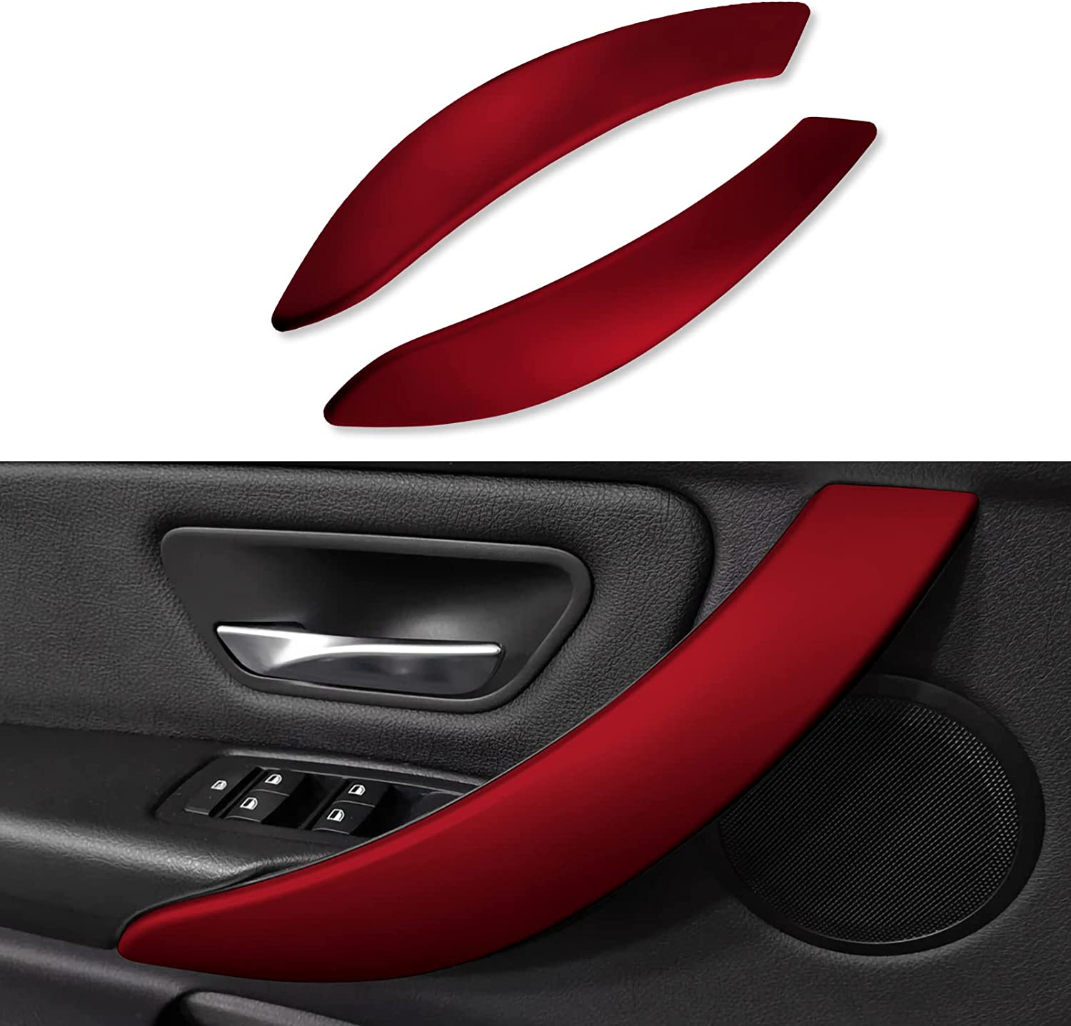 2PCS Car Door Handles Sticker Decal ABS Trim Compatible with BMW F30 F31 F34 3GT F32 F33 F36 Accessories, 2012-2020 - Delicate Leather