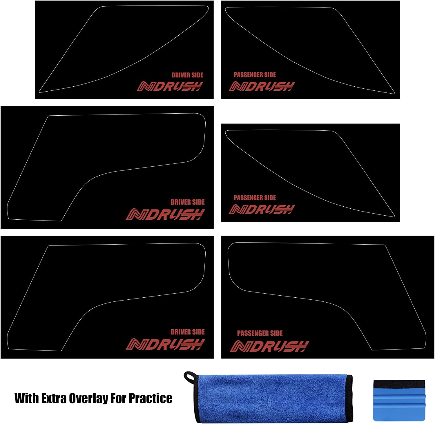 Blackout Headlight & Taillight Vinyl Tint Film, Precut Overlay, Tail Light Wrap Cover Compatible with WRX/WRX STI 2015-2020 - Delicate Leather