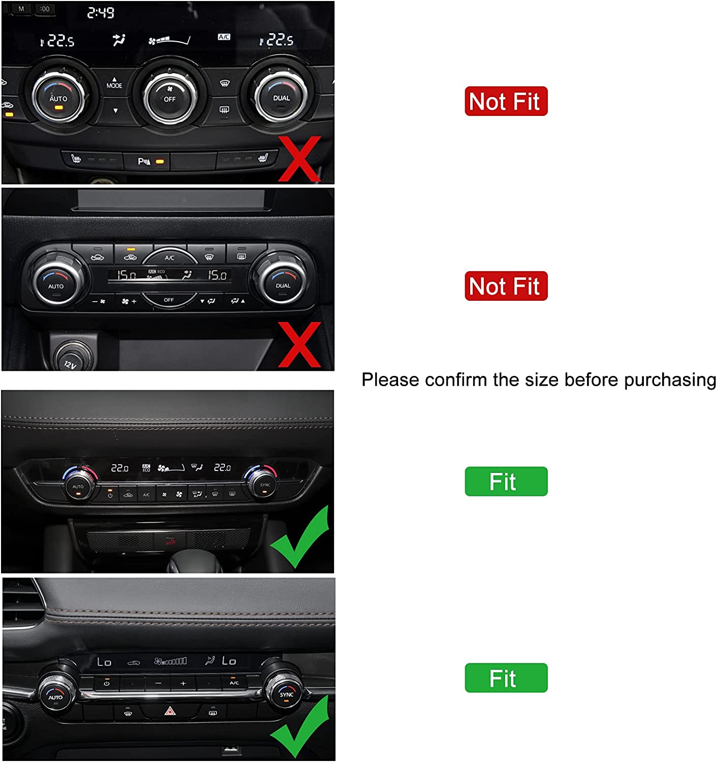 2 PCS Compatible with CX-5 Accessories Sporty Car Auto AC Air Conditioning Knob Cover Trims Center Console Interior Decoration Sticker - Delicate Leather
