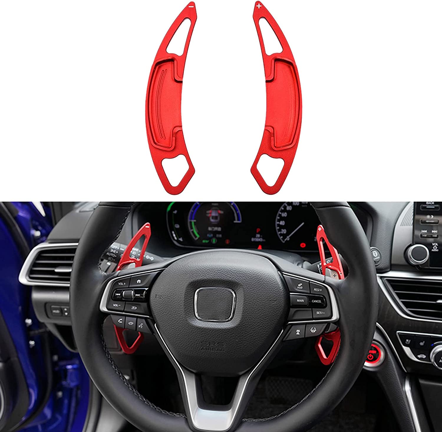 Aluminum Alloy Paddle Shift Steering Wheel Shifter Extension for Accord Odyssey Spirior Civic CR-V UR-V Hybird Inspex Insight Crown Road, for CDX RDX ILX MDX TXL TLX-L - Delicate Leather