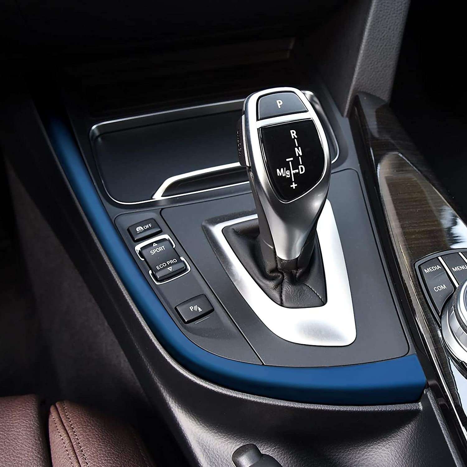 Car Gear Shift Cover Panel Sticker Decal ABS Trim fit for F30 F31 F34 3GT F32 F33 F36 3 4 Series Car Accessories - Delicate Leather