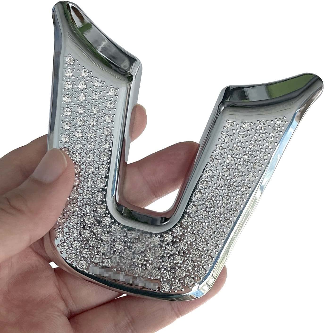 Pursuestar Bling Crystal Round Shape Aluminum Steering Wheel U Cover Car Interior Accessories Trim Sticker Decals for A B Class GLA CLA 2019 2020 2021 2022 - Delicate Leather