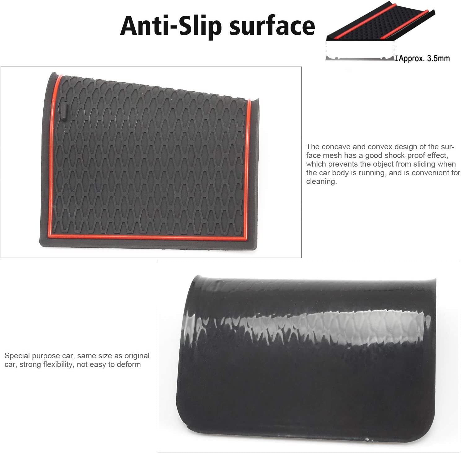 Protector Mats for Jetta Accessories 2013-2018 Custom Fit Door Compartment Liners Cup Holder Console Liners Anti Dust Mat Pads Car Interior - Delicate Leather