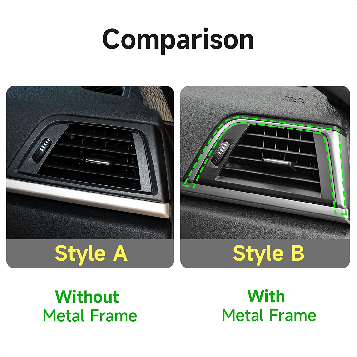 8PCS Car Air Vent Decal Carbon Fiber Sticker Trim Cover Compatible with 3 4 Series Accessories (B) -- ONLY for F30 (2016-2019), F32 F34 (2017-2019) - Delicate Leather