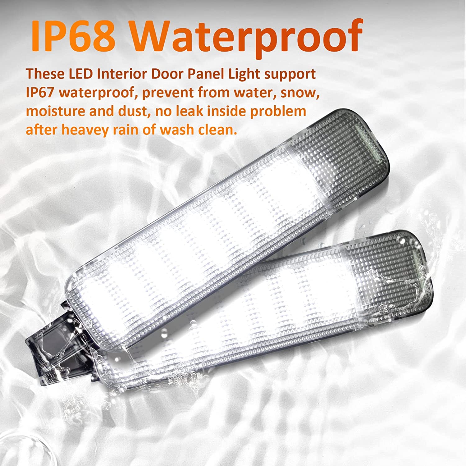 LED Interior Door Panel Light Courtesy Lamp Compatible with Silverado Suburban 1500 2500 Tahoe Avalanche GMC Sierra Yukon Escalade Hum-mer H2, Footwell Step Lights Pack of 2 - Delicate Leather