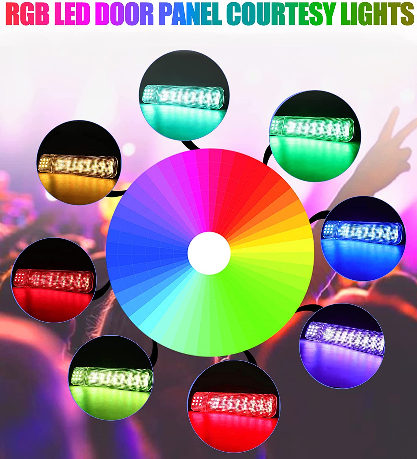 2x RGB LED Door Panel Courtesy Step Interior Light Compatible with 1999-2006 Silverado/Sierra 1500 2001-2006 3500 2500 HD 1999-2006 Yukon 1995-1999 C1500 C2500 C3500 - Delicate Leather
