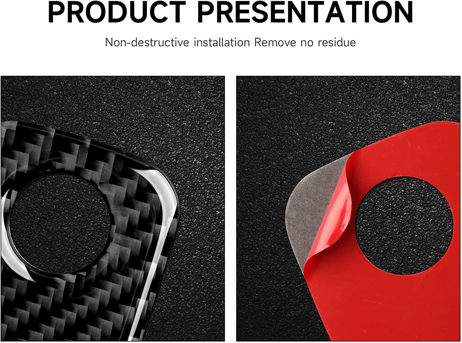 Car Co-Pilot Storage Box Switch Sticker Decal Carbon Fiber Interior Trim Cover Compatible with C6 2005 2006 2007 Car Accessories - Delicate Leather