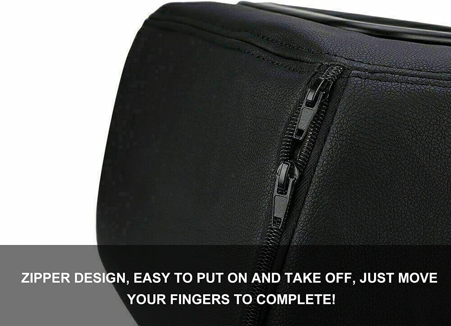 Seat Armrest Cover Compatible with Silverado Tahoe Avalanche Suburban Sierra Yukon Center Console Cover with Zipper Design - Delicate Leather