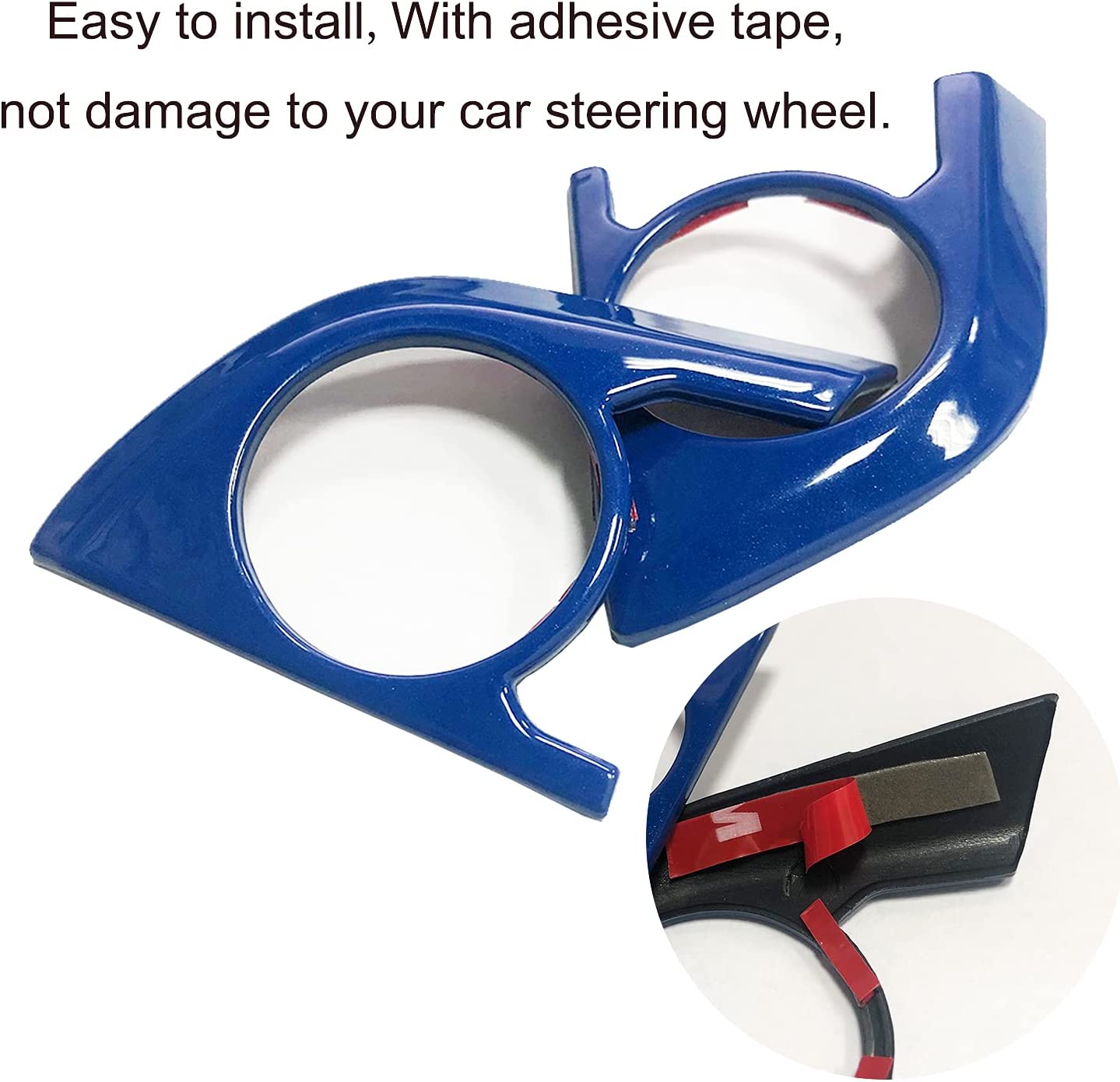 3Pcs ABS Sport Blue Interior Decoration Steering Wheel Button Cover Molding Sticker Accessories Trim Compatible with Camry 2018-2023,for Avalon 2019-2022 - Delicate Leather