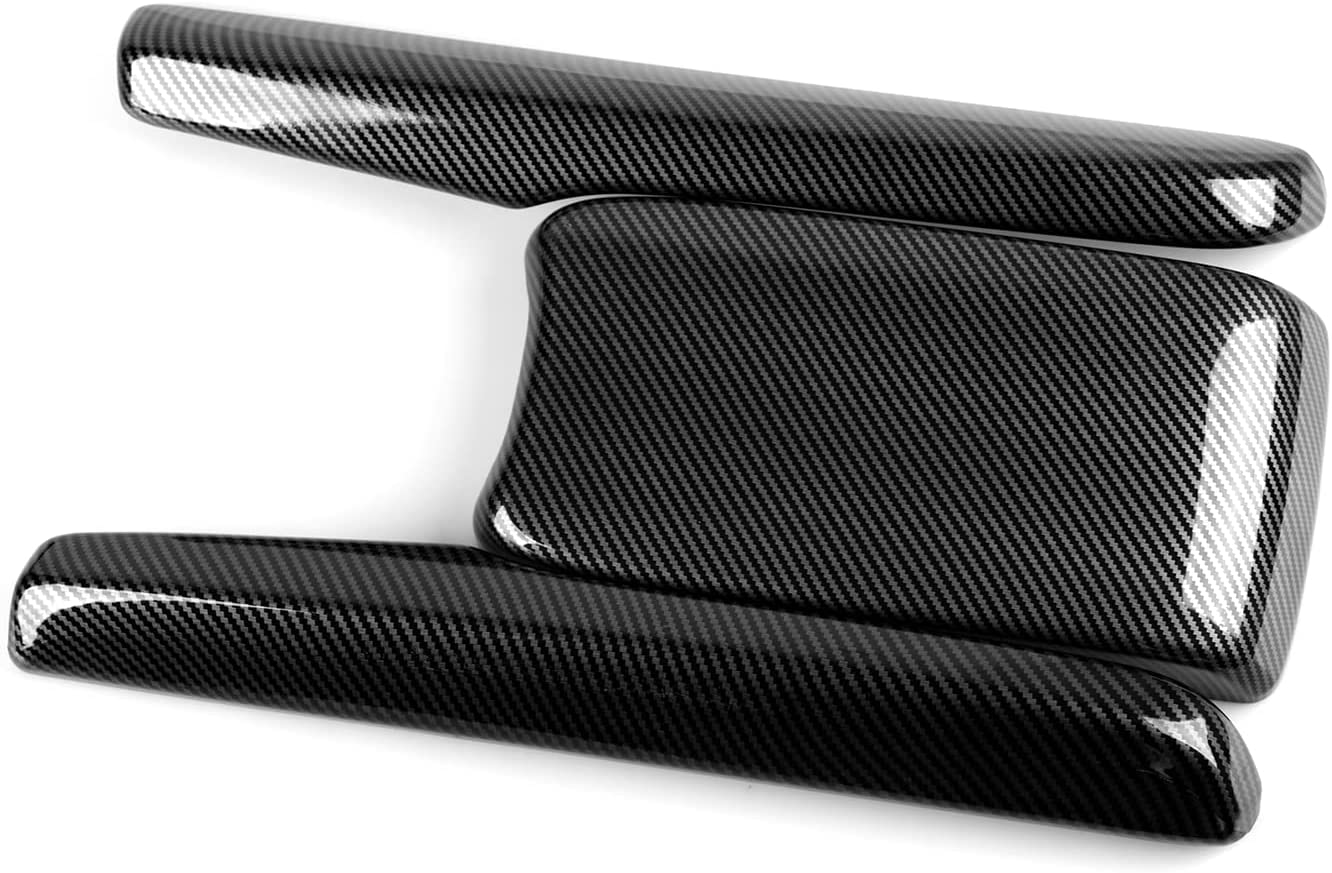 Armrest Storage Box Cover Compatible with 2016 2017 2018 2019 2020 2021 Civic 10th Gen Accessories ABS Carbon Fiber Interior Stickers - Delicate Leather