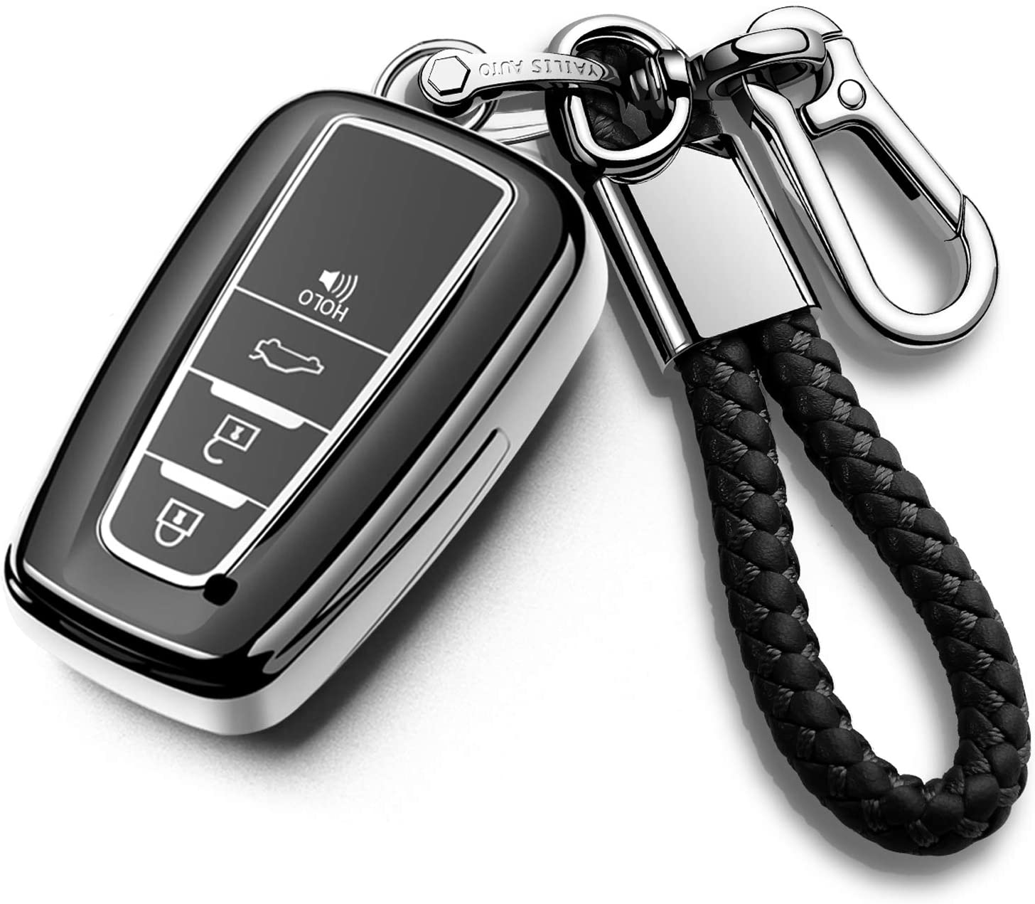 Key Fob Cover with Keychain,Special Soft TPU Key Case Protector Compatible with 2018-2022 RAV4 Camry Avalon Corolla Highlander C-HR Prius