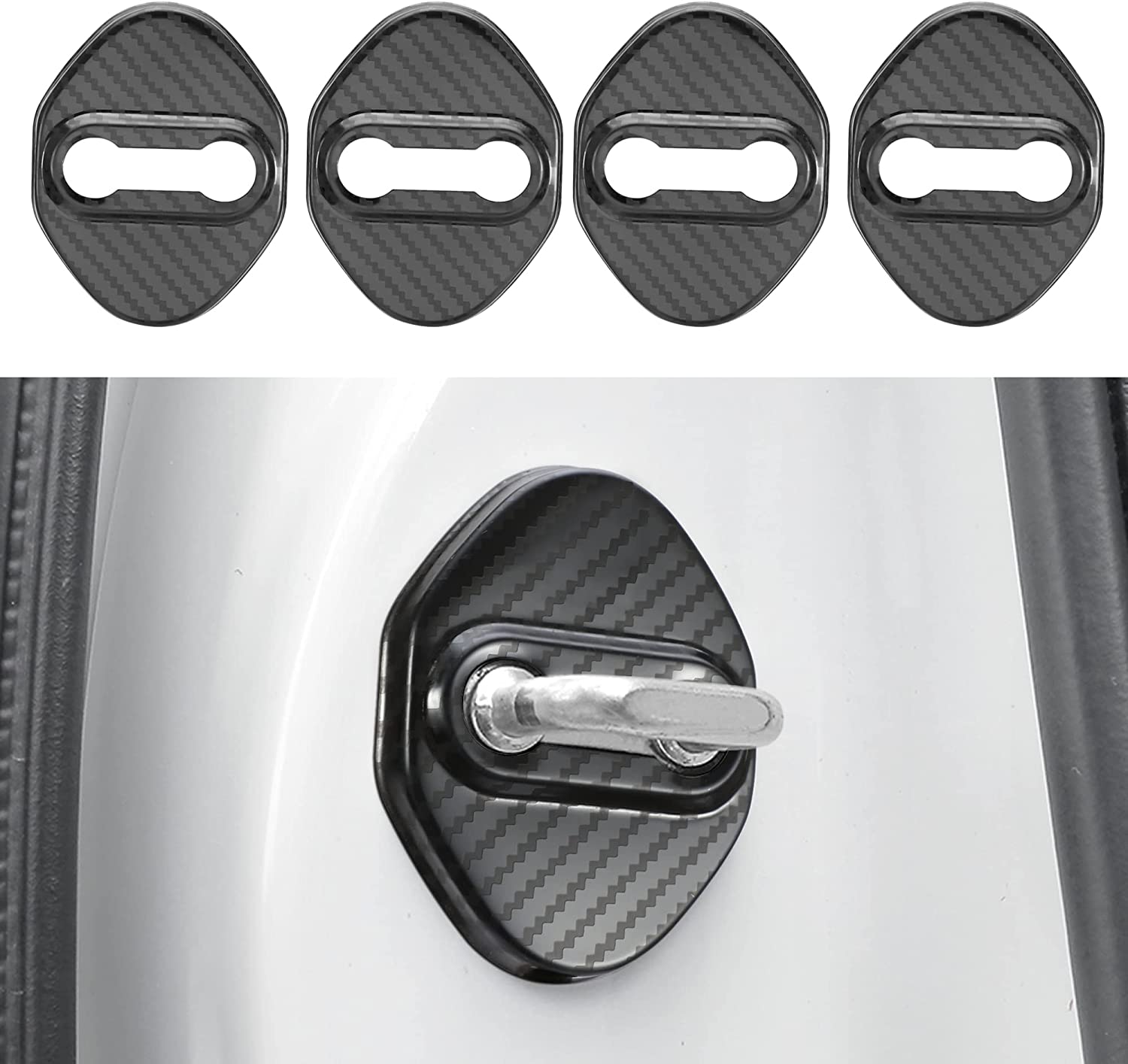 4pcs Car Door Lock Latches Cover Compatible with Accord Civic CR-V XR-V HR-V UR-V Odyssey Crosstour Pilot Vezel Stainless Steel Car Door Lock Protector Sports Style Accessories - Delicate Leather