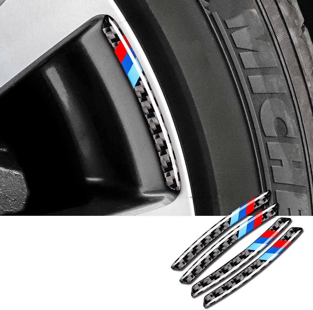 4PCS Carbon Fiber Wheel Center Emblems,Universal Wheel Sticker,Universal Carbon Fiber Wheel Protection M Sticker for BMW 1 2 3 4 5 6 7 Series X1 X2 X3 X4 X5 X6 Accessories - Delicate Leather
