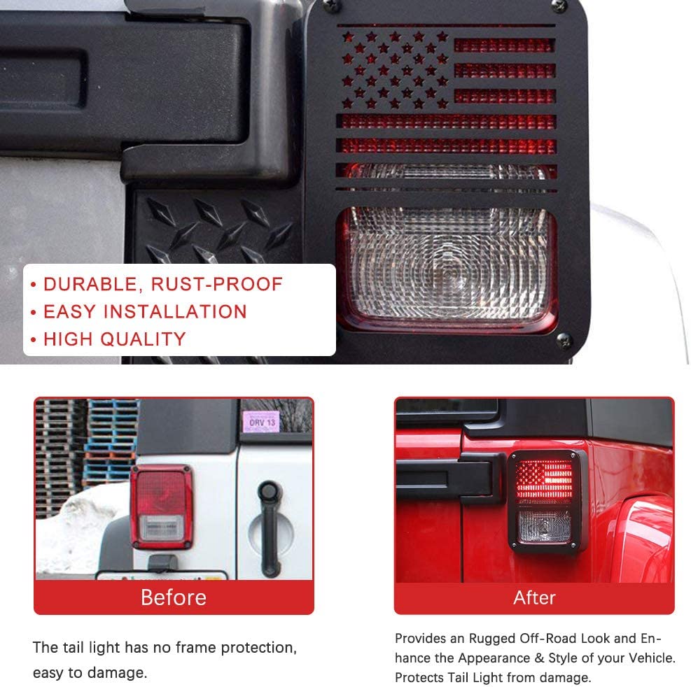 Light Covers US Flag Light Guards Protectors - Delicate Leather