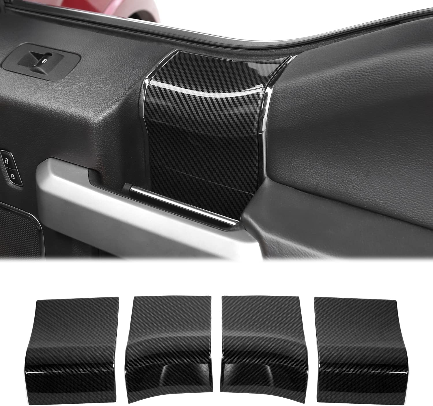 Interior Door Handle Panel Trim ABS Cover Accessories for 2015-2020 F150 - Delicate Leather