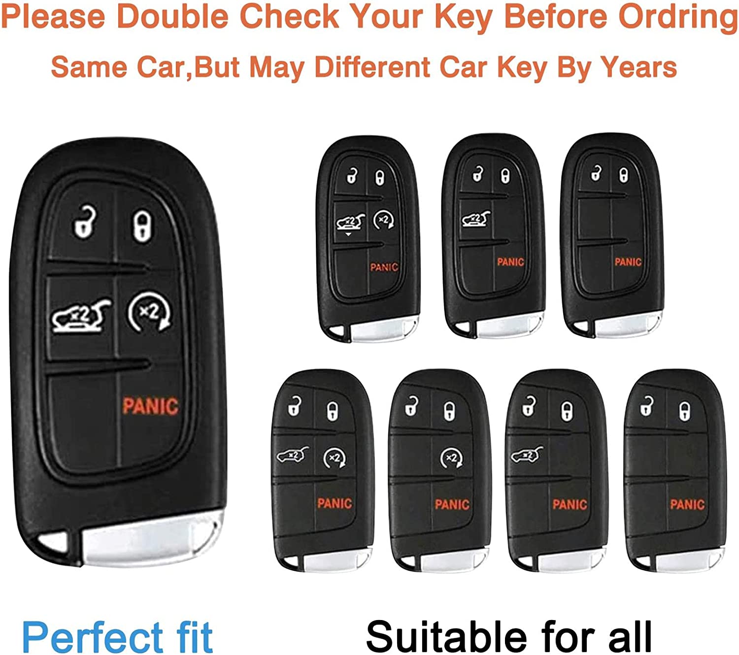 2Set Gift Package key fob cover with for keychain, Compatible with grand cherokee key fob cover, Blue - Delicate Leather