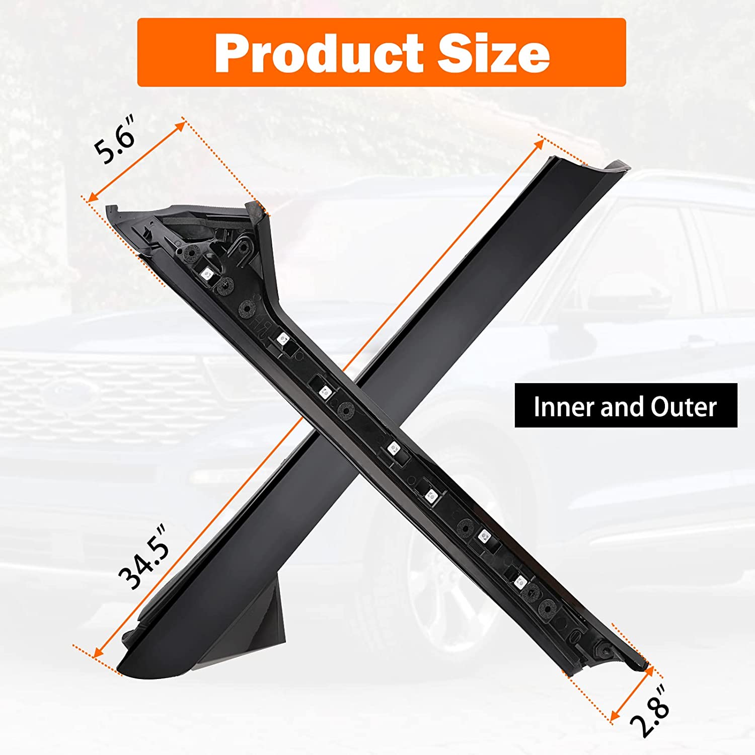 Windshield A-Pillar Molding Trim Driver Side, Compatible with 2011-2019 Ford Explorer Replace 926 450, BB5Z-7803137-AB BB5Z7803137AA BB5Z7803137BA BB5Z7803145AA - Delicate Leather